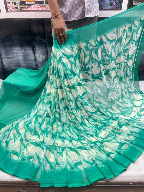 Sitanjali Lifestyle Georgette Printed Saree With Unstitched Blouse Piece ( Blue )     			Sitanjali Lifestyle Georgette Printed Saree With Unstitched Blouse Piece ( Blue )