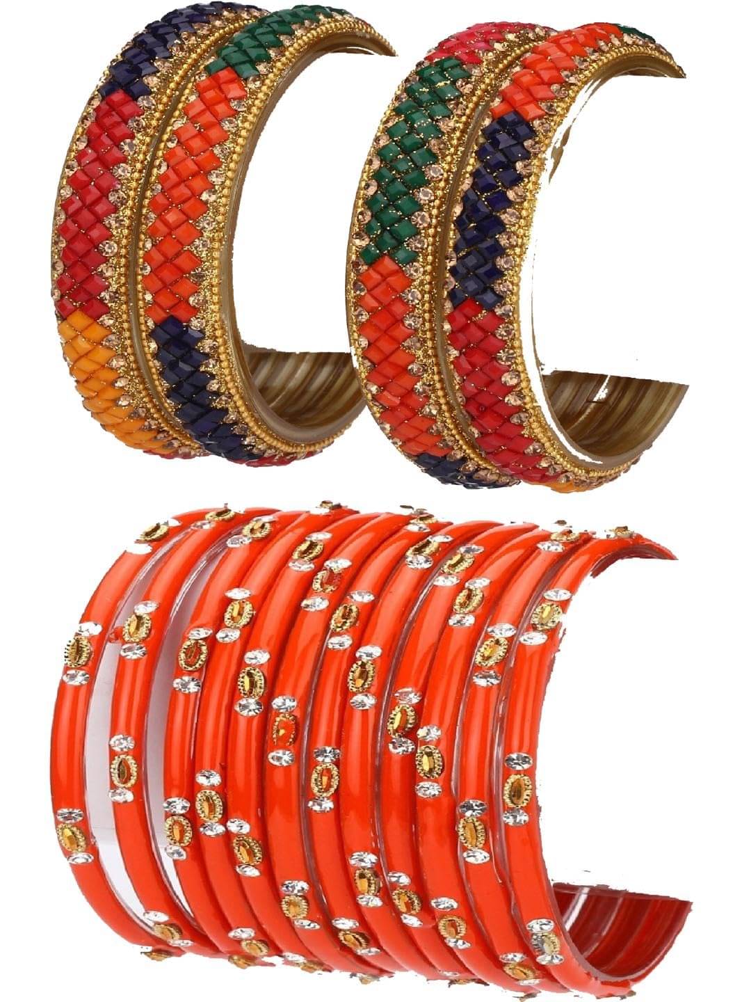 Somil Multicolor Bangle Set ( Pack of 1 )     			Somil Multicolor Bangle Set ( Pack of 1 )