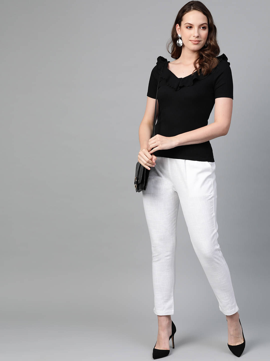     			Yash Gallery Pack of 1 Cotton Regular Women's Casual Pants ( White )