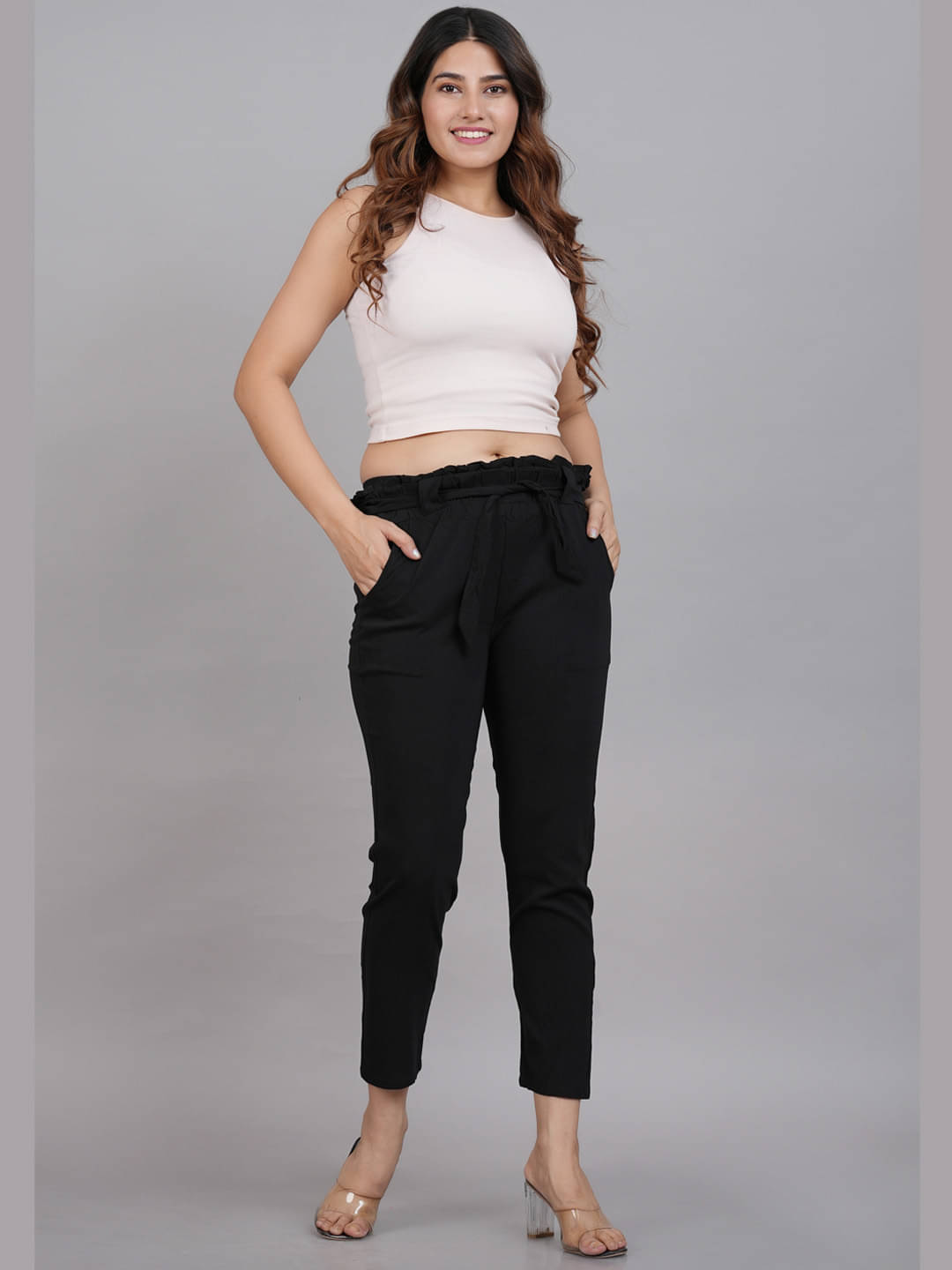     			Yash Gallery Pack of 1 Lycra Regular Women's Casual Pants ( Black )
