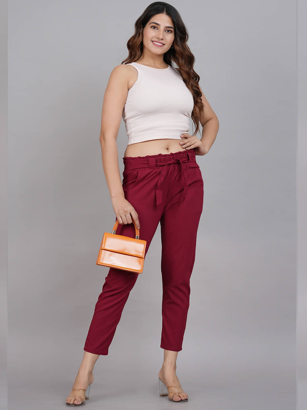     			Yash Gallery Pack of 1 Lycra Regular Women's Casual Pants ( Maroon )