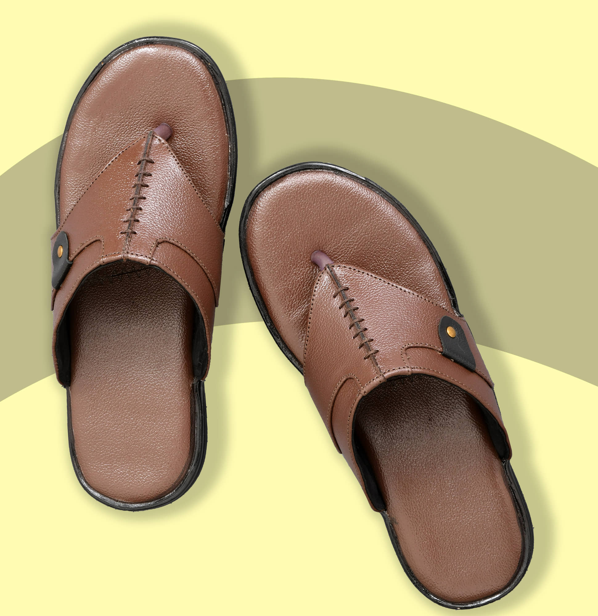ZIRSQ Brown Men's Thong Flip Flop