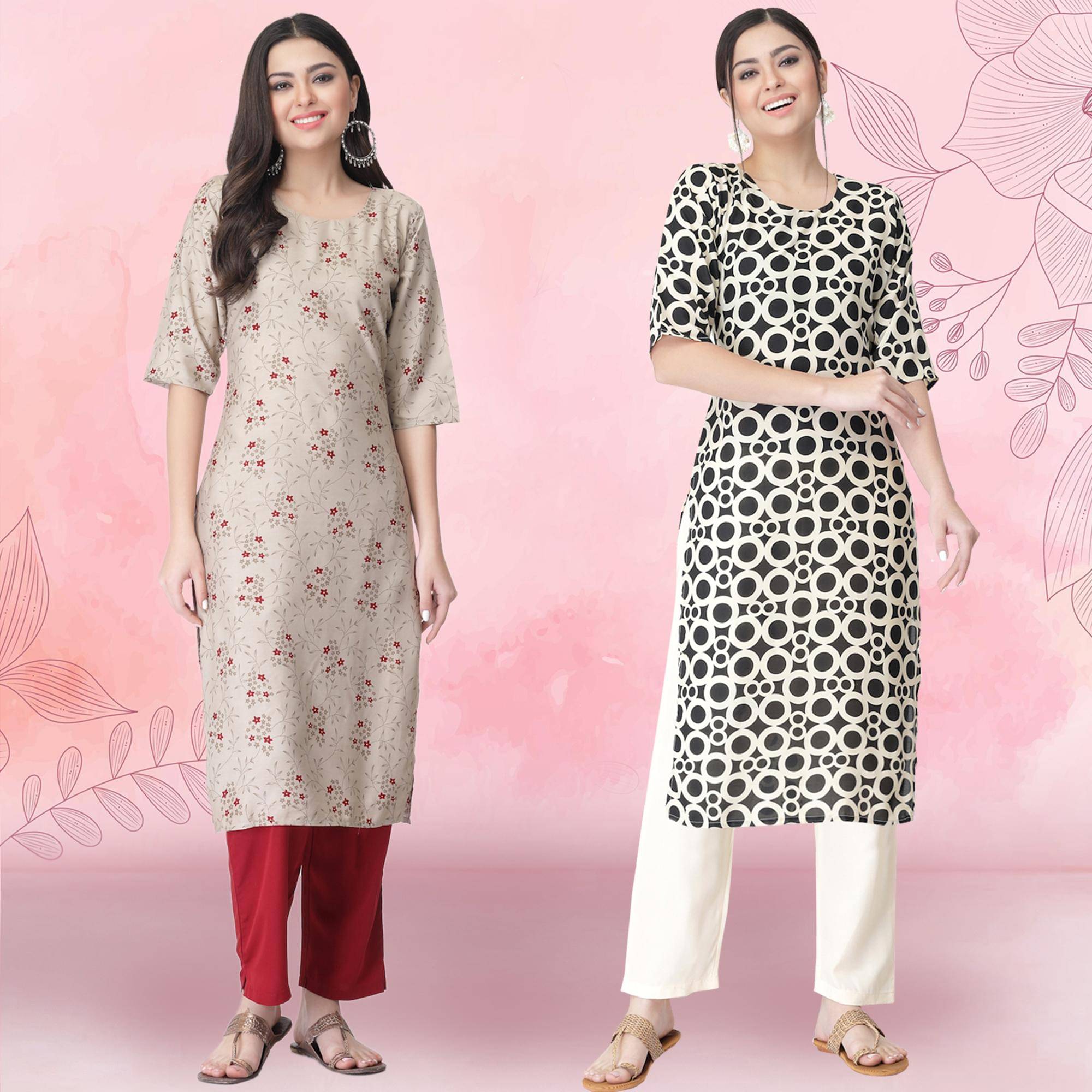 Ethnicbasket Crepe Printed Kurti With Pants Women's Stitched Salwar Suit - Charcoal ( Pack of 2 ) Ethnicbasket Crepe Printed Kurti With Pants Women's Stitched Salwar Suit - Charcoal ( Pack of 2 )