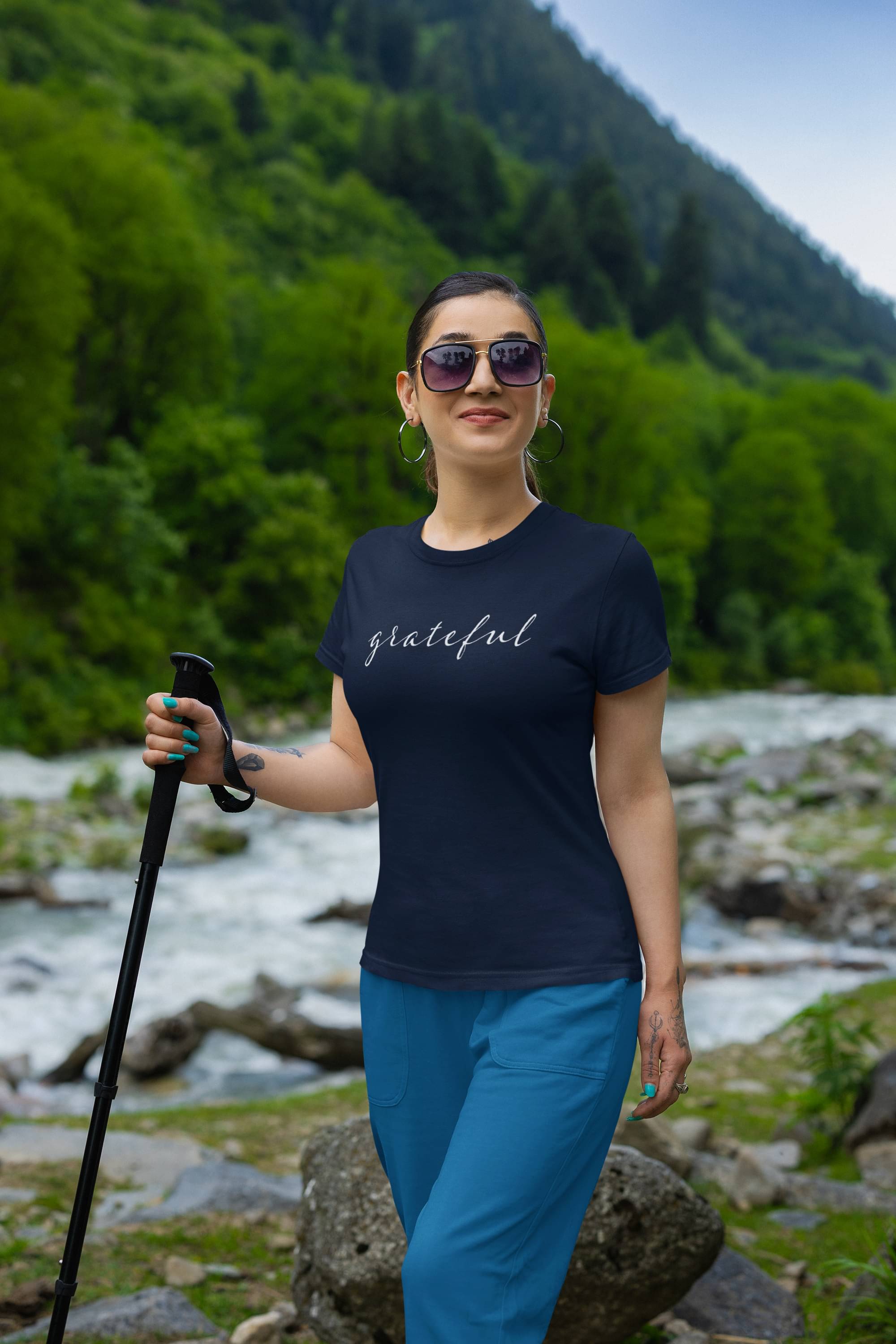 Calm Down Women Polyester Printed Regular Fit Round Neck T-Shirt ( Navy Blue ) Calm Down Women Polyester Printed Regular Fit Round Neck T-Shirt ( Navy Blue )