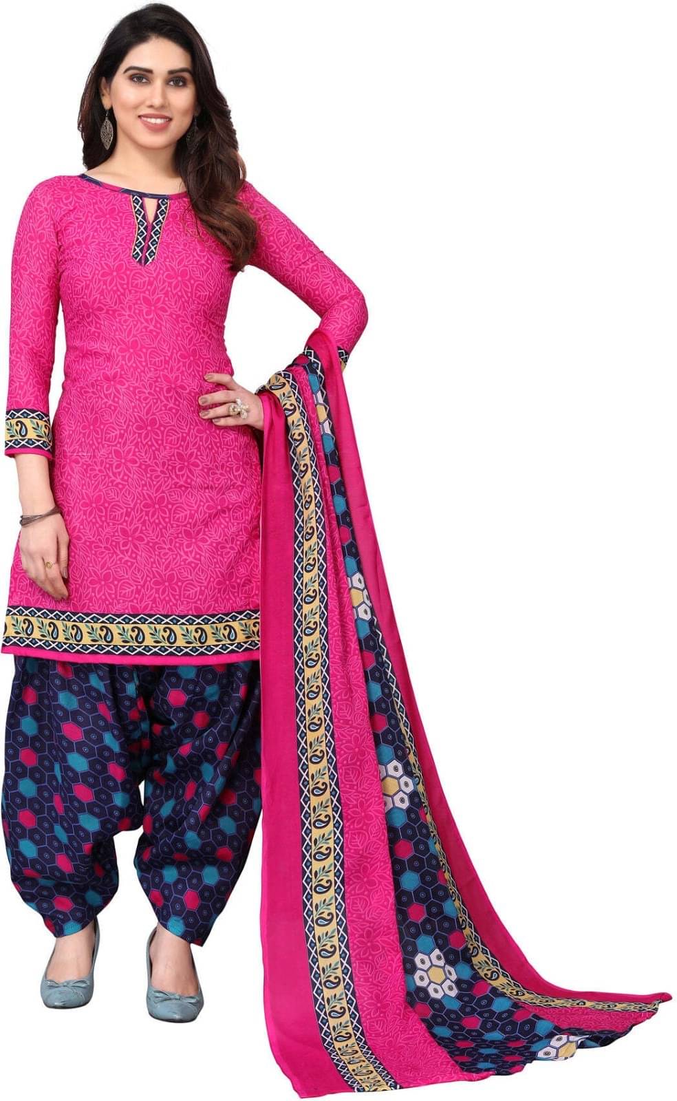 Rajnandini Unstitched Cotton Blend Printed Dress Material - Multicolor 4 ( Pack of 1 ) Rajnandini Unstitched Cotton Blend Printed Dress Material - Multicolor 4 ( Pack of 1 )