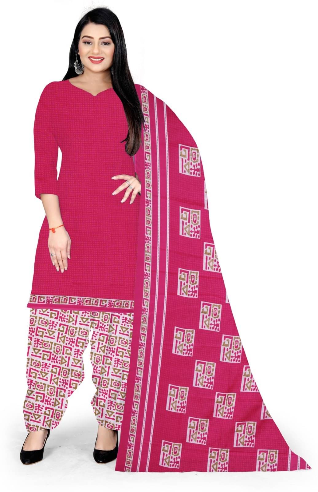 Rajnandini Unstitched Cotton Blend Printed Dress Material - Multicolor ( Pack of 1 ) Rajnandini Unstitched Cotton Blend Printed Dress Material - Multicolor ( Pack of 1 )