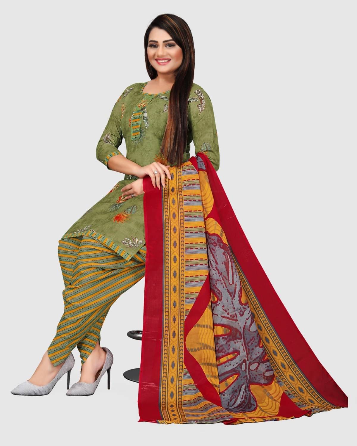 Rajnandini Unstitched Cotton Blend Printed Dress Material - Green ( Pack of 1 ) Rajnandini Unstitched Cotton Blend Printed Dress Material - Green ( Pack of 1 )