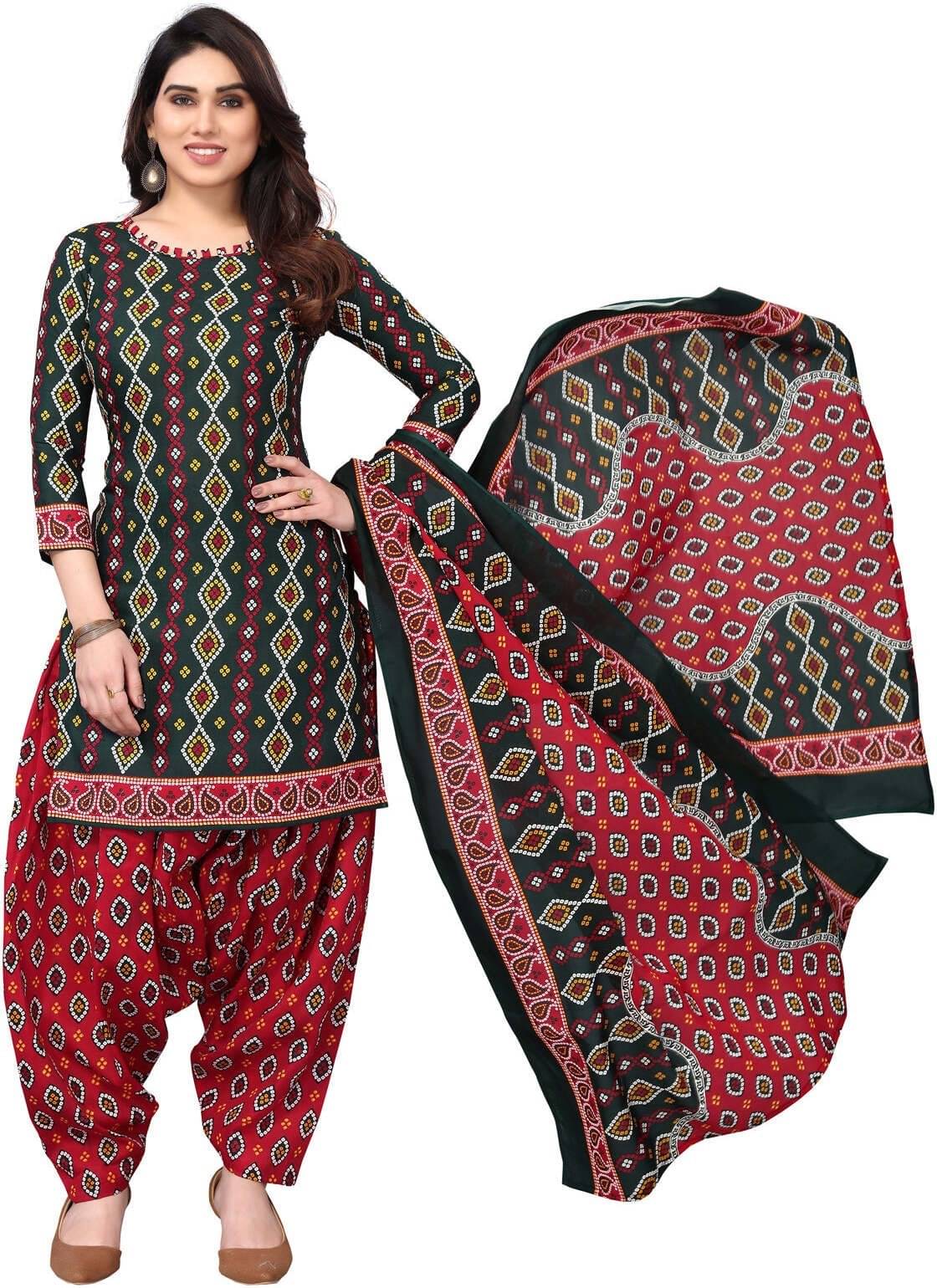     			Rajnandini Unstitched Cotton Blend Printed Dress Material - Multicolor 6 ( Pack of 1 )