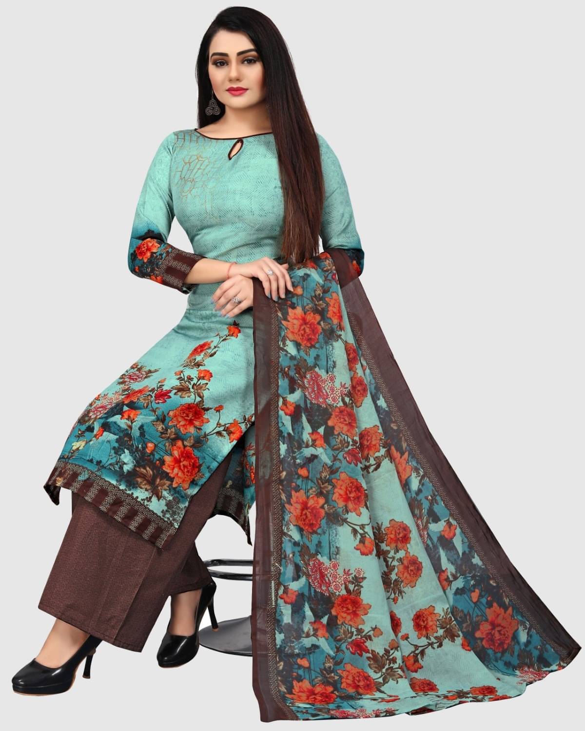 Rajnandini Unstitched Cotton Blend Printed Dress Material - Green ( Pack of 1 ) Rajnandini Unstitched Cotton Blend Printed Dress Material - Green ( Pack of 1 )