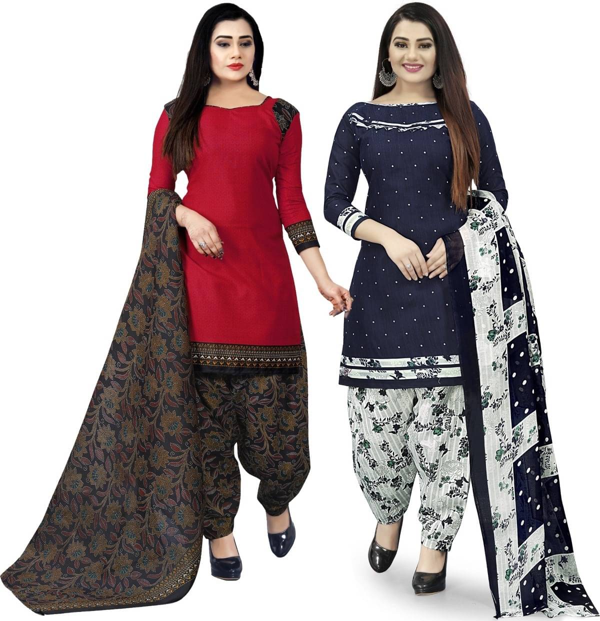 Rajnandini Unstitched Cotton Blend Printed Dress Material - Multicolor ( Pack of 2 ) Rajnandini Unstitched Cotton Blend Printed Dress Material - Multicolor ( Pack of 2 )