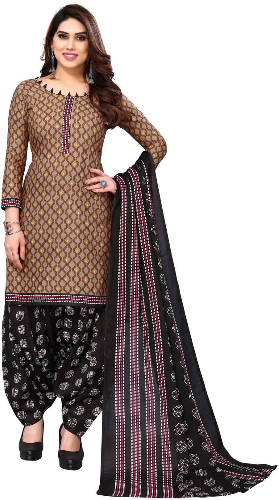     			Rajnandini Unstitched Cotton Blend Printed Dress Material - Multicolor 13 ( Pack of 1 )