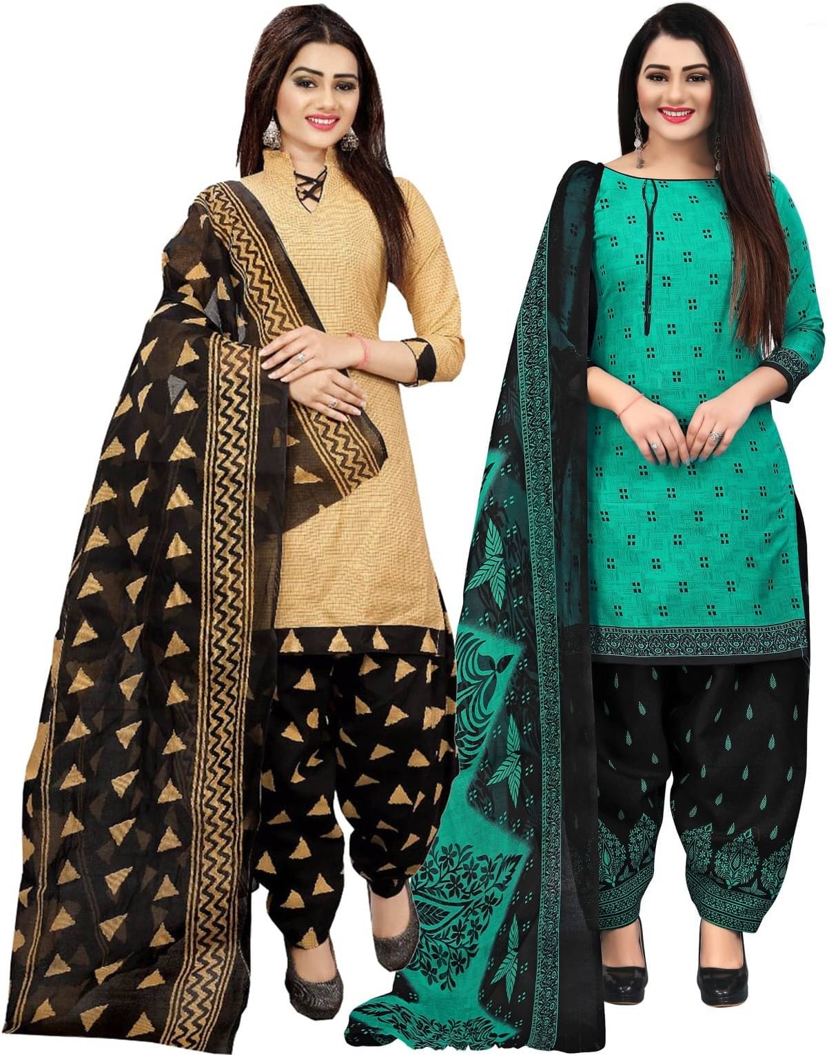 Rajnandini Unstitched Cotton Blend Printed Dress Material - Multicolor ( Pack of 2 ) Rajnandini Unstitched Cotton Blend Printed Dress Material - Multicolor ( Pack of 2 )