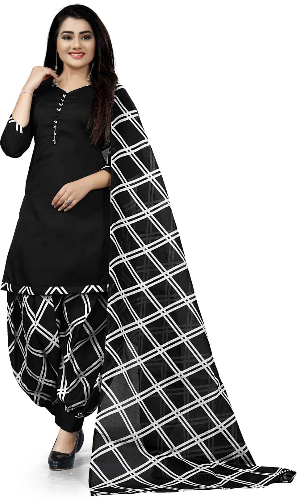 Rajnandini Unstitched Cotton Blend Printed Dress Material - Black ( Pack of 1 ) Rajnandini Unstitched Cotton Blend Printed Dress Material - Black ( Pack of 1 )