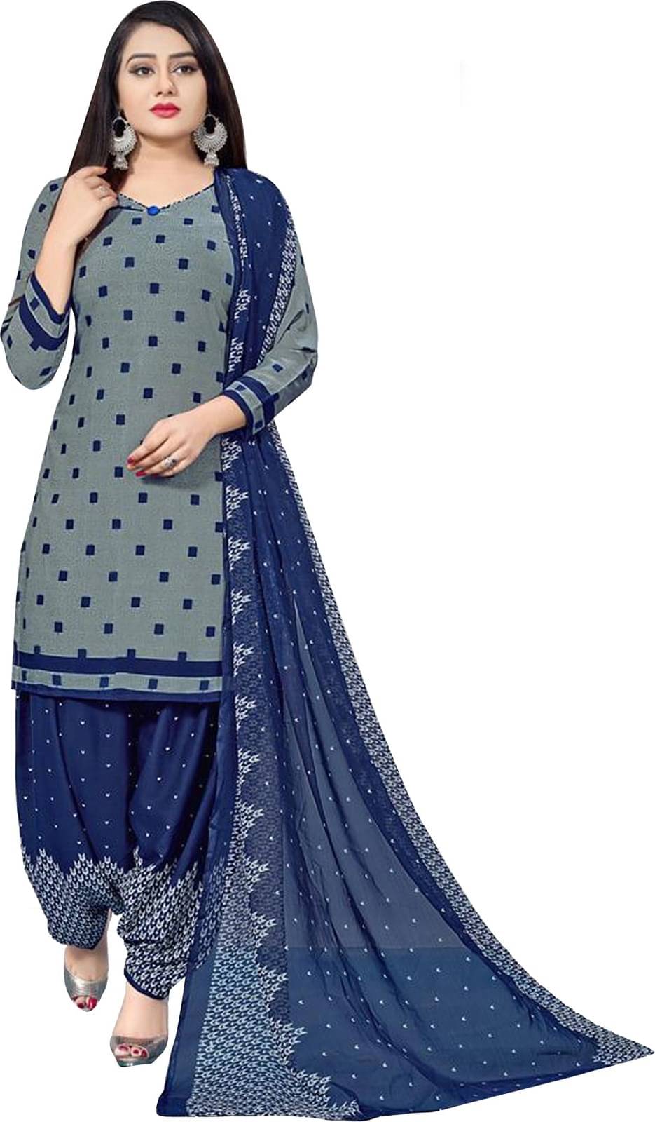 Rajnandini Unstitched Cotton Blend Printed Dress Material - Grey ( Pack of 1 ) Rajnandini Unstitched Cotton Blend Printed Dress Material - Grey ( Pack of 1 )