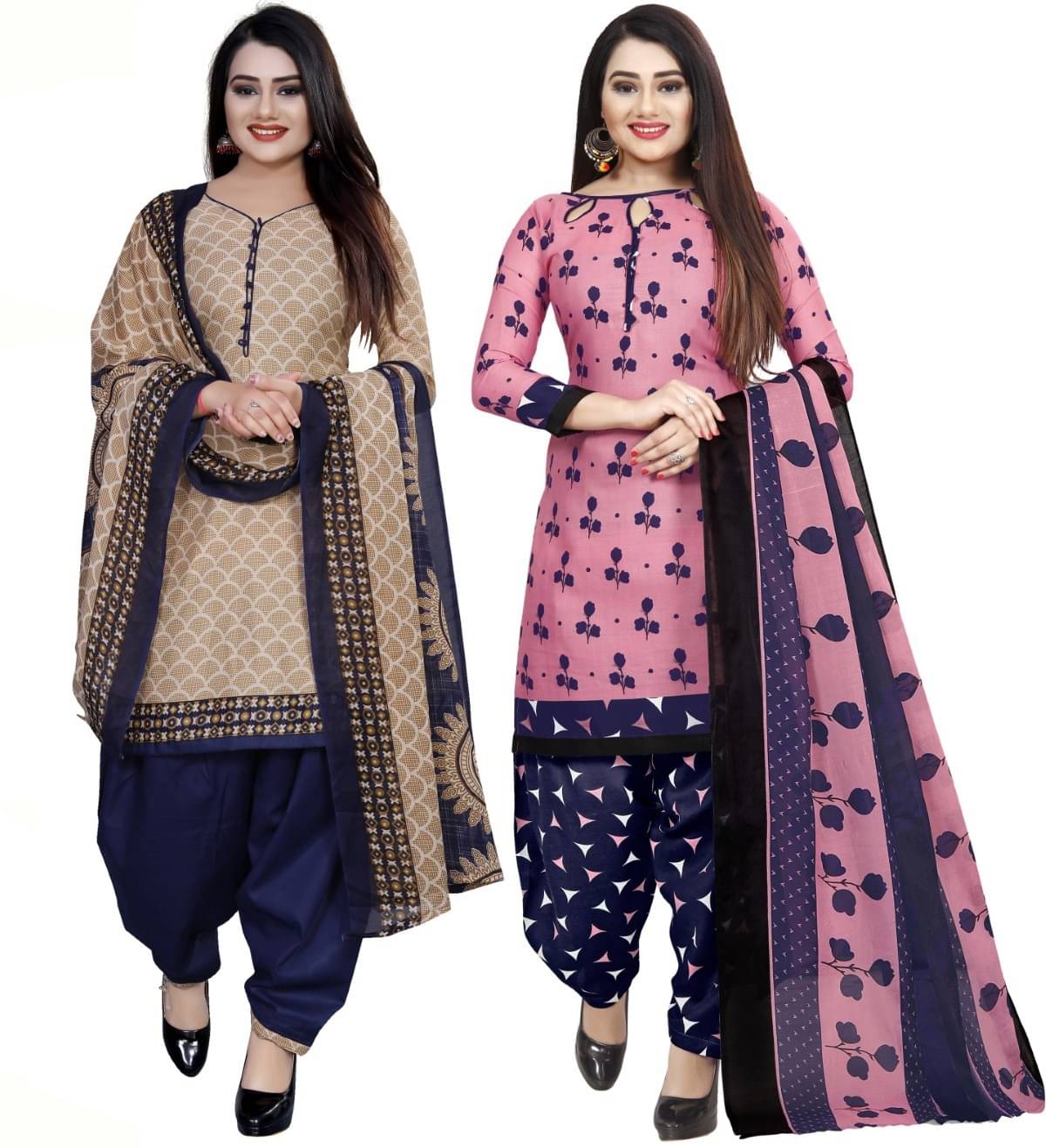 Rajnandini Unstitched Cotton Blend Printed Dress Material - Multicolor ( Pack of 2 )     			Rajnandini Unstitched Cotton Blend Printed Dress Material - Multicolor ( Pack of 2 )