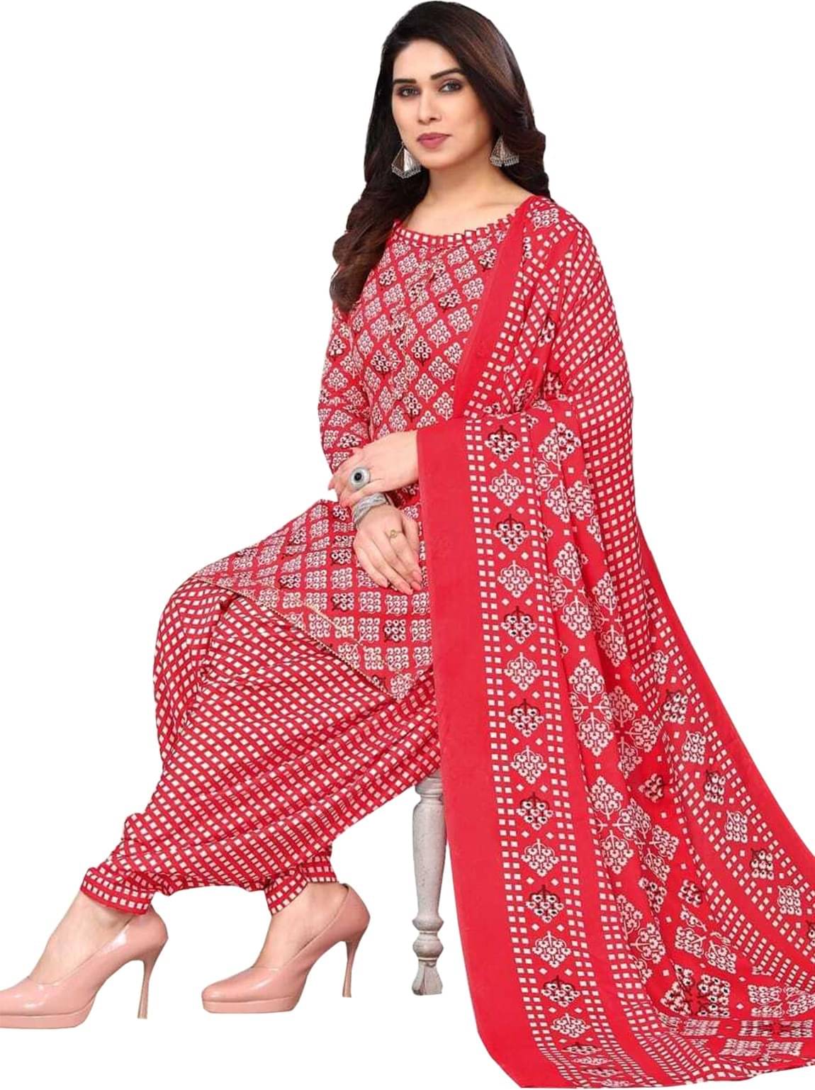    			Rajnandini Unstitched Cotton Blend Printed Dress Material - Multicolor 5 ( Pack of 1 )