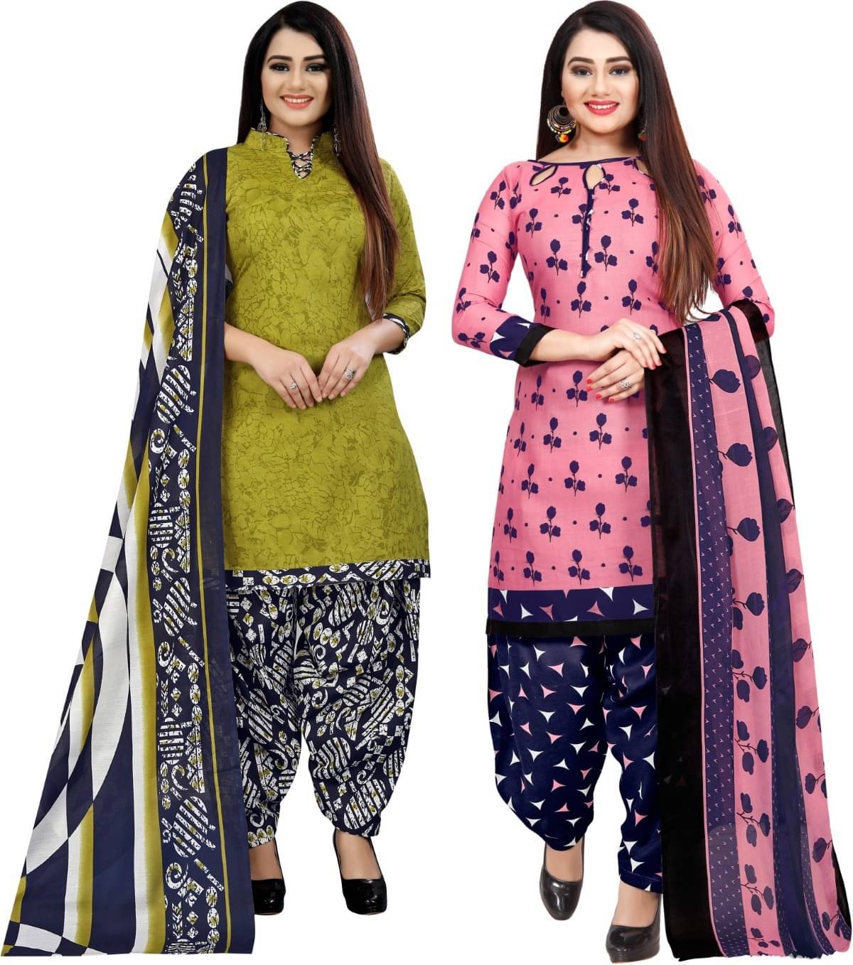 Rajnandini Unstitched Cotton Blend Printed Dress Material - Multicolor ( Pack of 2 ) Rajnandini Unstitched Cotton Blend Printed Dress Material - Multicolor ( Pack of 2 )