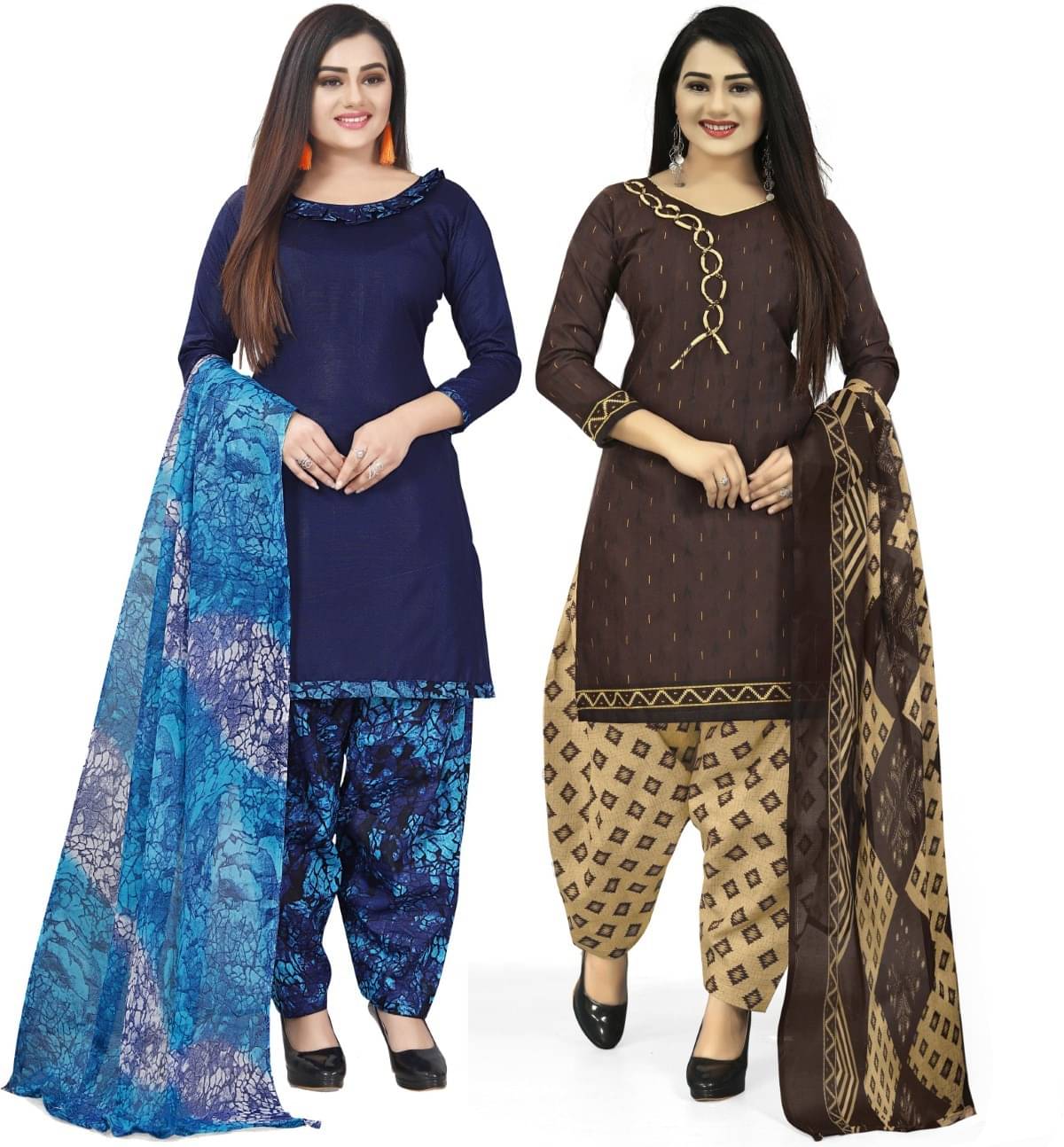 Rajnandini Unstitched Cotton Blend Printed Dress Material - Multicolor ( Pack of 2 ) Rajnandini Unstitched Cotton Blend Printed Dress Material - Multicolor ( Pack of 2 )