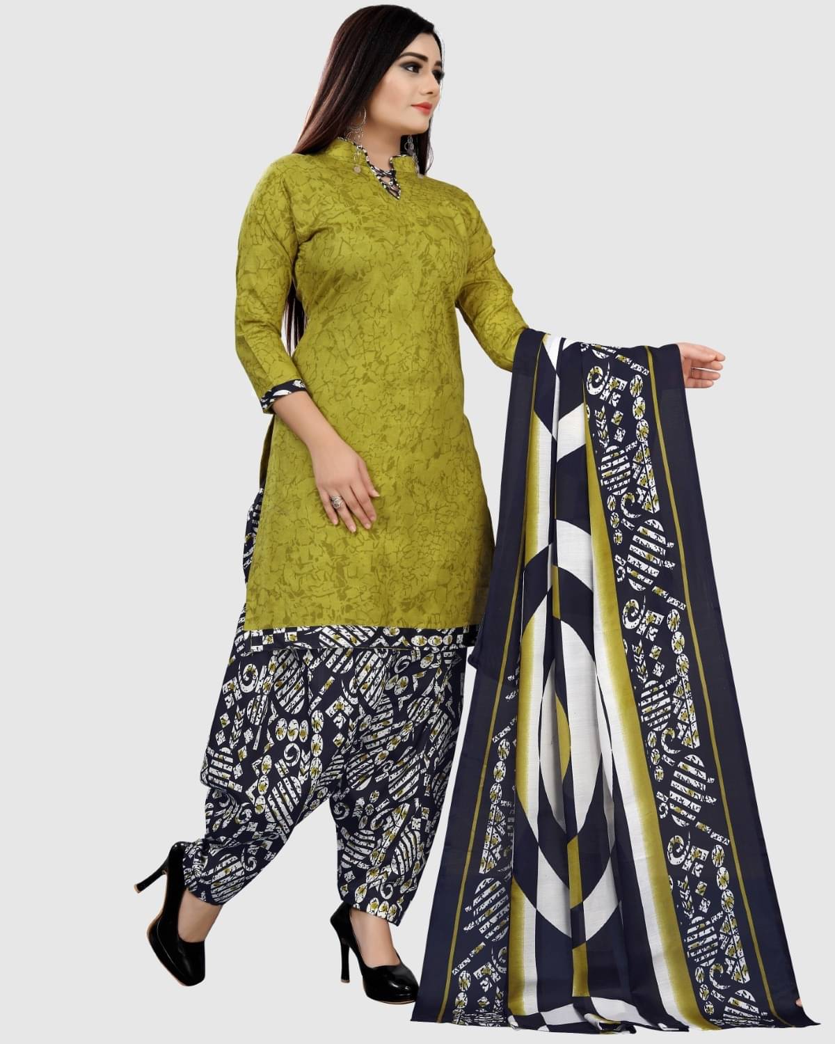 Rajnandini Unstitched Cotton Blend Printed Dress Material - Light Green ( Pack of 1 ) Rajnandini Unstitched Cotton Blend Printed Dress Material - Light Green ( Pack of 1 )