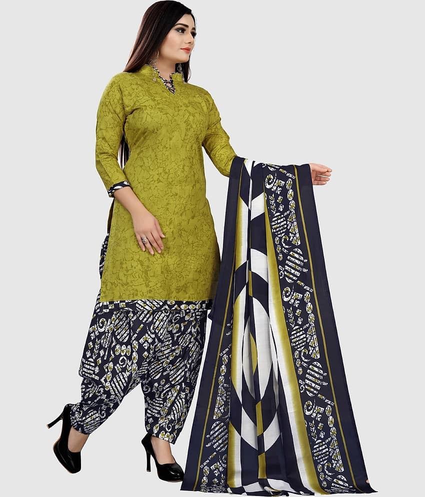 Rajnandini Unstitched Cotton Blend Printed Dress Material - Light Green ( Pack of 1 ) - Unstitched Fabrics | Buy online on ZillyBuy