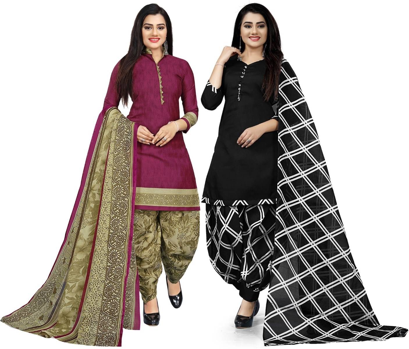 Rajnandini Unstitched Cotton Blend Printed Dress Material - Multicolor ( Pack of 2 )     			Rajnandini Unstitched Cotton Blend Printed Dress Material - Multicolor ( Pack of 2 )