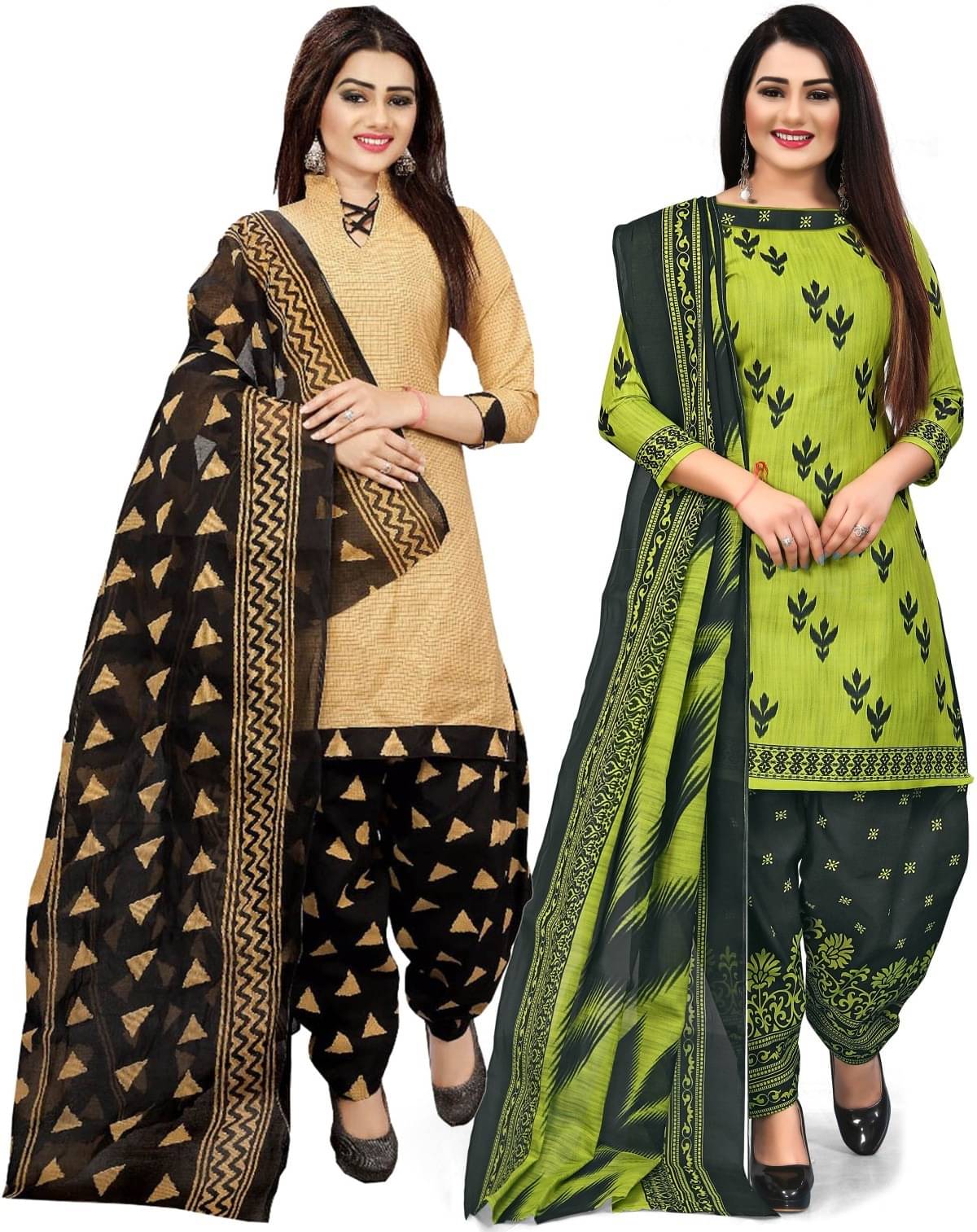 Rajnandini Unstitched Cotton Blend Printed Dress Material - Multicolor ( Pack of 2 ) Rajnandini Unstitched Cotton Blend Printed Dress Material - Multicolor ( Pack of 2 )