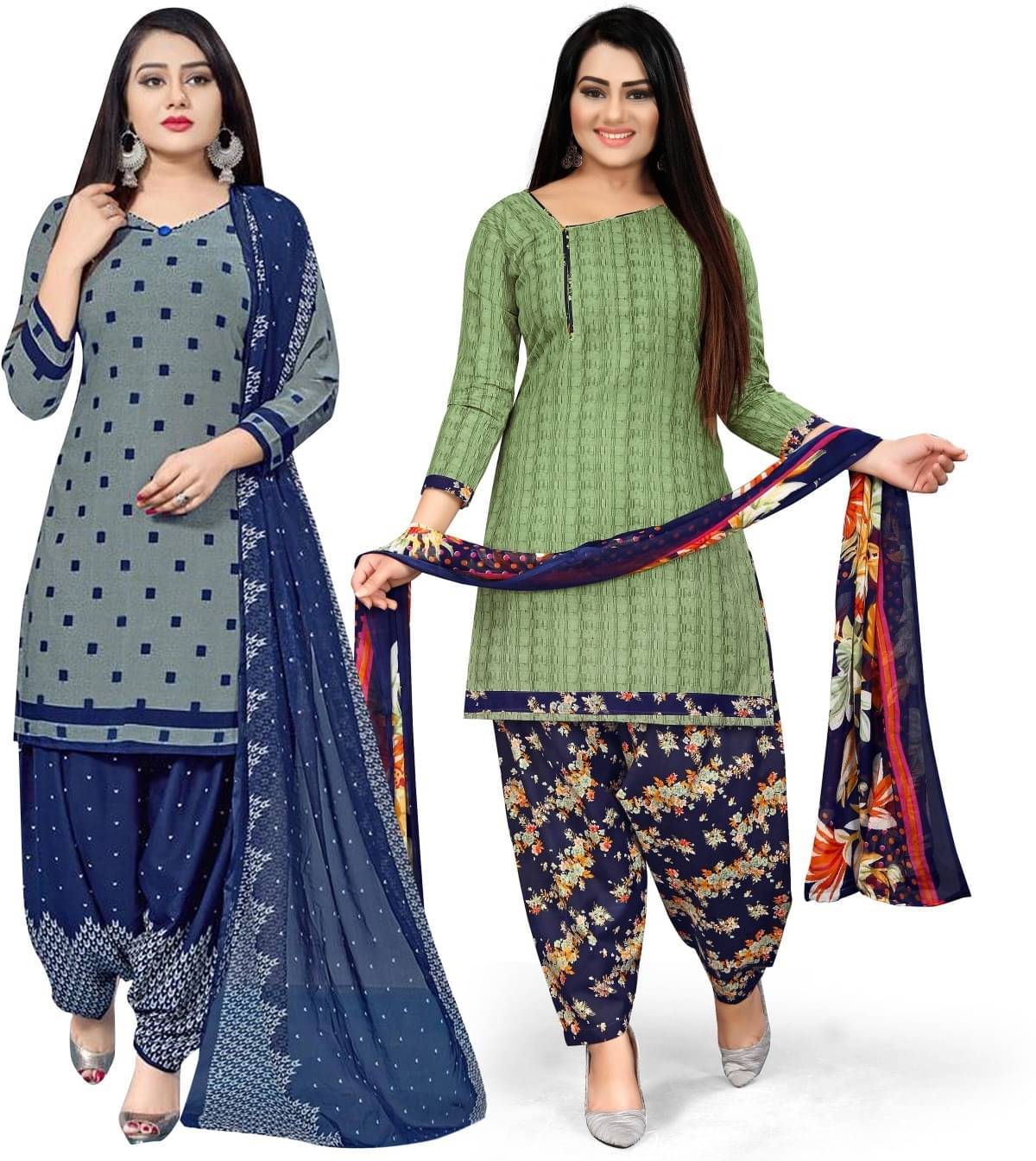 Rajnandini Unstitched Cotton Blend Printed Dress Material - Multicolor ( Pack of 2 ) Rajnandini Unstitched Cotton Blend Printed Dress Material - Multicolor ( Pack of 2 )
