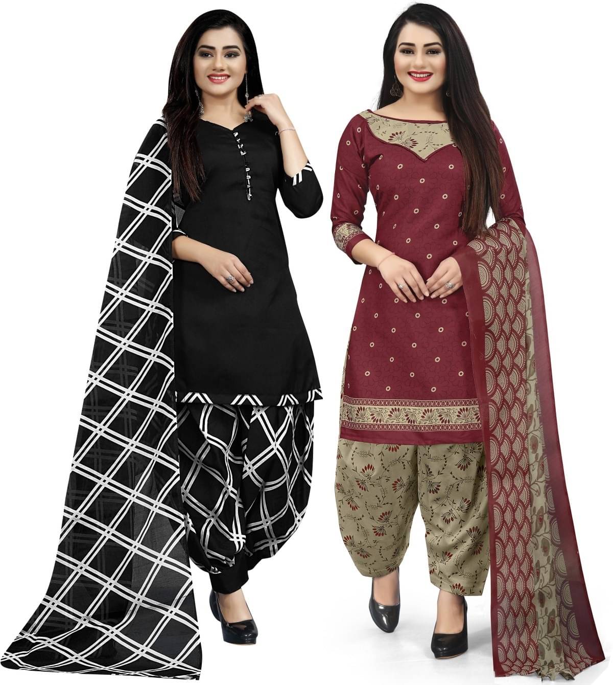Rajnandini Unstitched Cotton Blend Printed Dress Material - Multicolor ( Pack of 2 ) Rajnandini Unstitched Cotton Blend Printed Dress Material - Multicolor ( Pack of 2 )