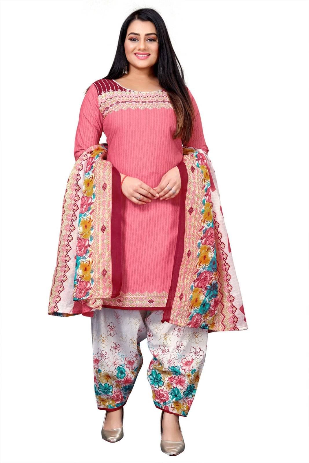     			Rajnandini Unstitched Cotton Blend Printed Dress Material - Multicolor ( Pack of 1 )