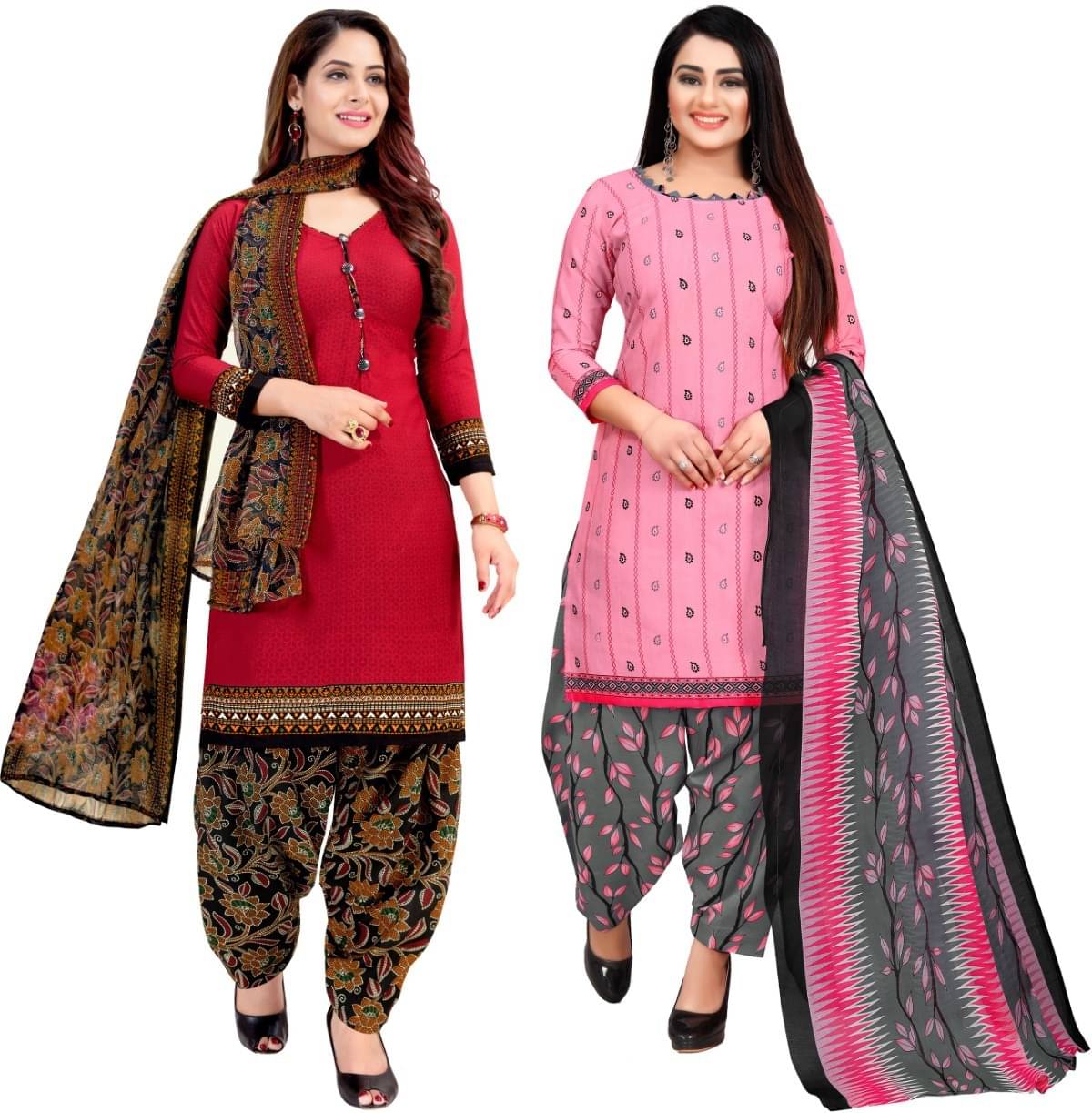 Rajnandini Unstitched Cotton Blend Printed Dress Material - Multicolor ( Pack of 2 ) Rajnandini Unstitched Cotton Blend Printed Dress Material - Multicolor ( Pack of 2 )