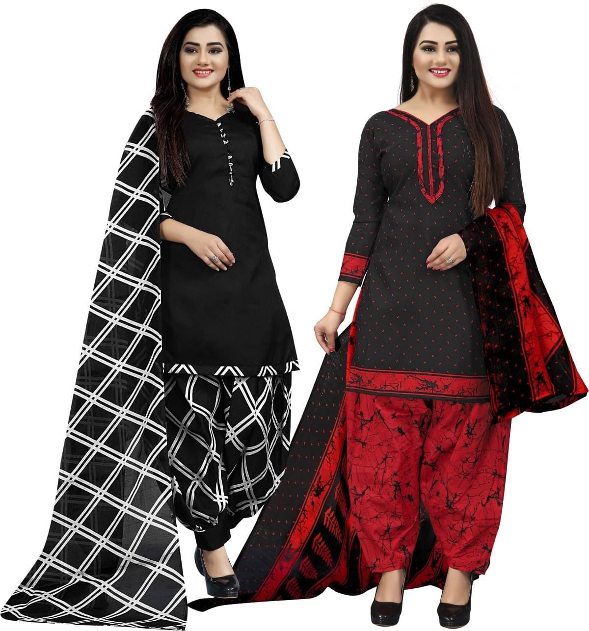 Rajnandini Unstitched Cotton Blend Printed Dress Material - Multicolor ( Pack of 2 )     			Rajnandini Unstitched Cotton Blend Printed Dress Material - Multicolor ( Pack of 2 )