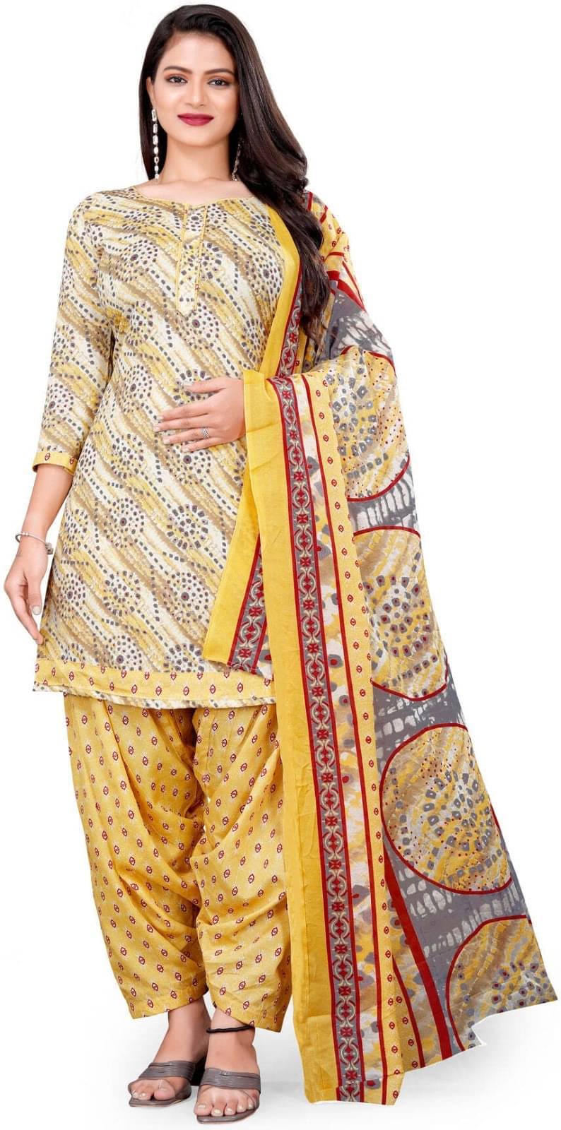 Rajnandini Unstitched Cotton Blend Printed Dress Material - Multicolor ( Pack of 1 ) Rajnandini Unstitched Cotton Blend Printed Dress Material - Multicolor ( Pack of 1 )