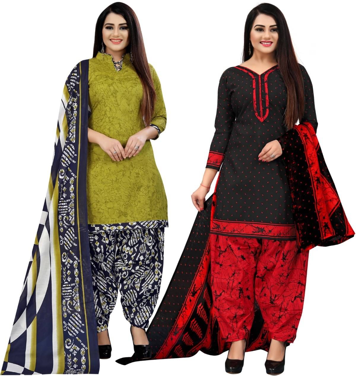 Rajnandini Unstitched Cotton Blend Printed Dress Material - Multicolor ( Pack of 2 ) Rajnandini Unstitched Cotton Blend Printed Dress Material - Multicolor ( Pack of 2 )