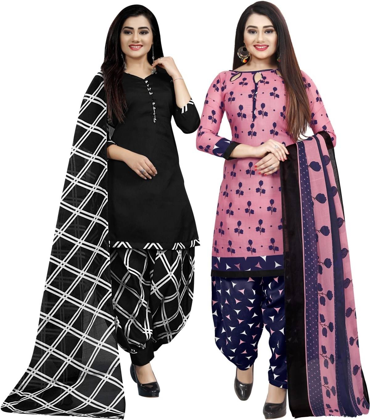 Rajnandini Unstitched Cotton Blend Printed Dress Material - Multicolor ( Pack of 2 ) Rajnandini Unstitched Cotton Blend Printed Dress Material - Multicolor ( Pack of 2 )