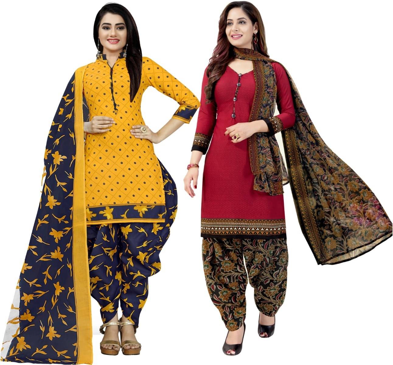 Rajnandini Unstitched Cotton Blend Printed Dress Material - Multicolor ( Pack of 2 ) Rajnandini Unstitched Cotton Blend Printed Dress Material - Multicolor ( Pack of 2 )