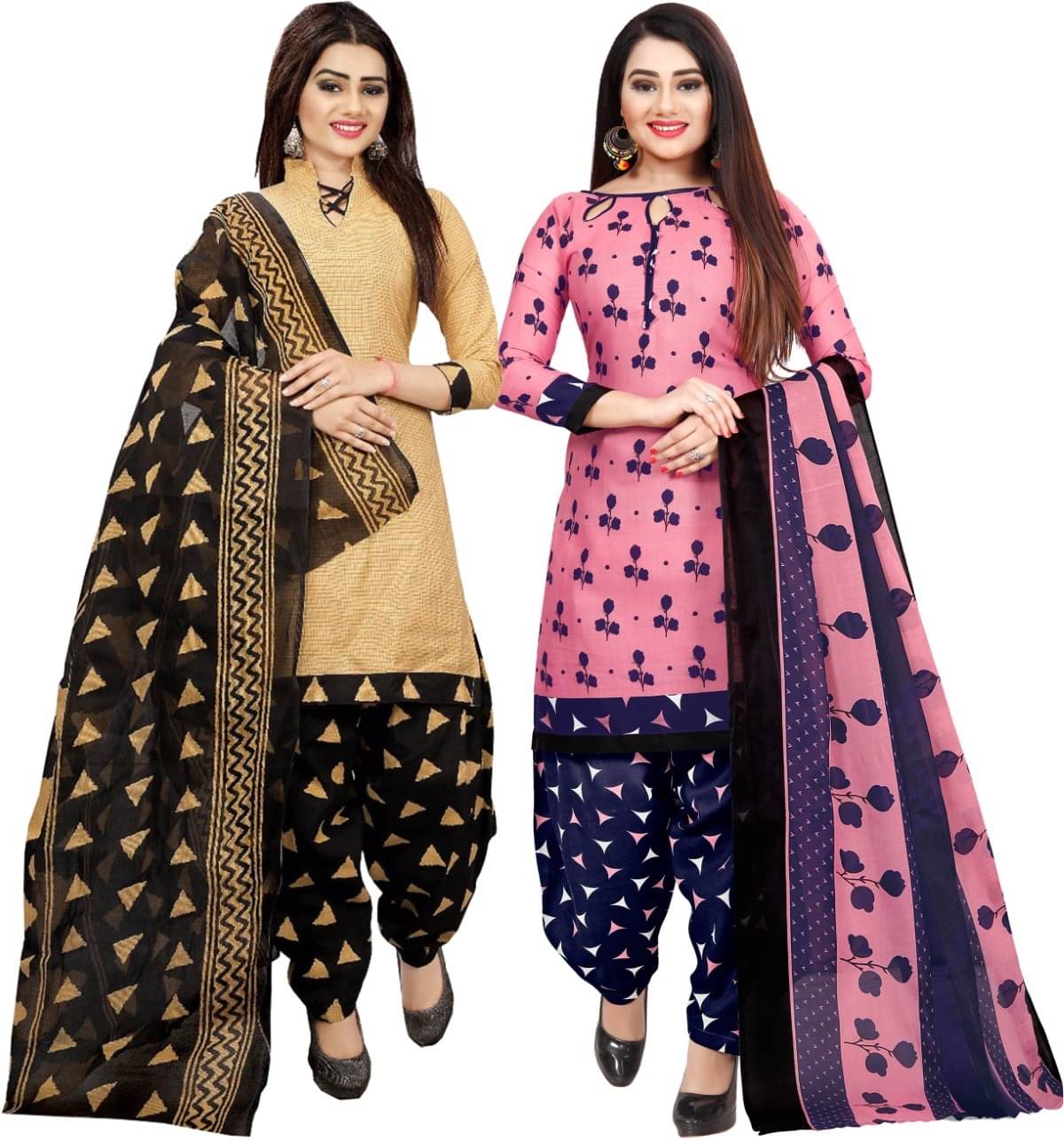 Rajnandini Unstitched Cotton Blend Printed Dress Material - Multicolor ( Pack of 2 ) Rajnandini Unstitched Cotton Blend Printed Dress Material - Multicolor ( Pack of 2 )