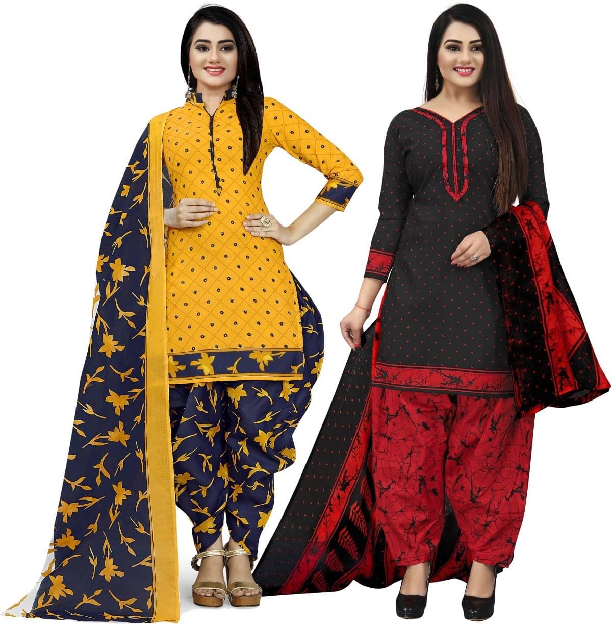 Rajnandini Unstitched Cotton Blend Printed Dress Material - Multicolor ( Pack of 2 ) Rajnandini Unstitched Cotton Blend Printed Dress Material - Multicolor ( Pack of 2 )