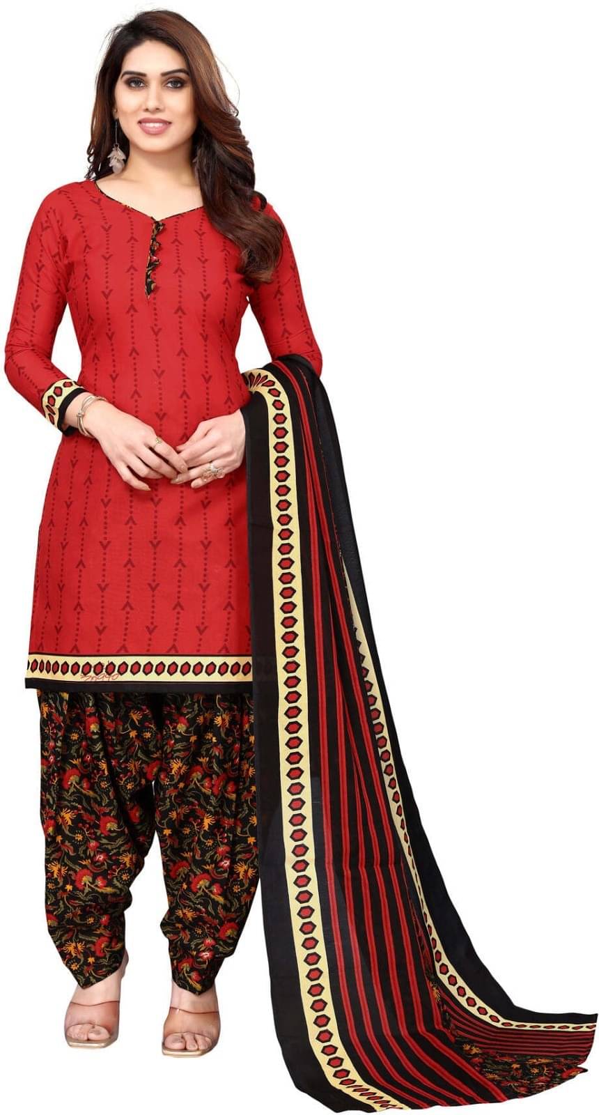 Rajnandini Unstitched Cotton Blend Printed Dress Material - Multicolor 8 ( Pack of 1 ) Rajnandini Unstitched Cotton Blend Printed Dress Material - Multicolor 8 ( Pack of 1 )