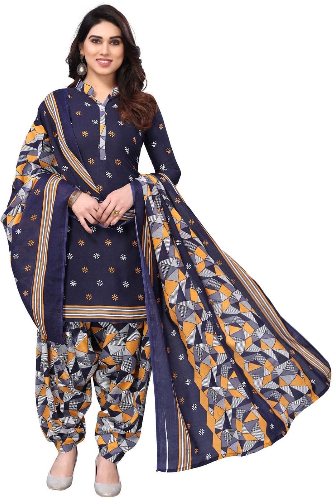 Rajnandini Unstitched Cotton Blend Printed Dress Material - Multicolor 2 ( Pack of 1 ) Rajnandini Unstitched Cotton Blend Printed Dress Material - Multicolor 2 ( Pack of 1 )
