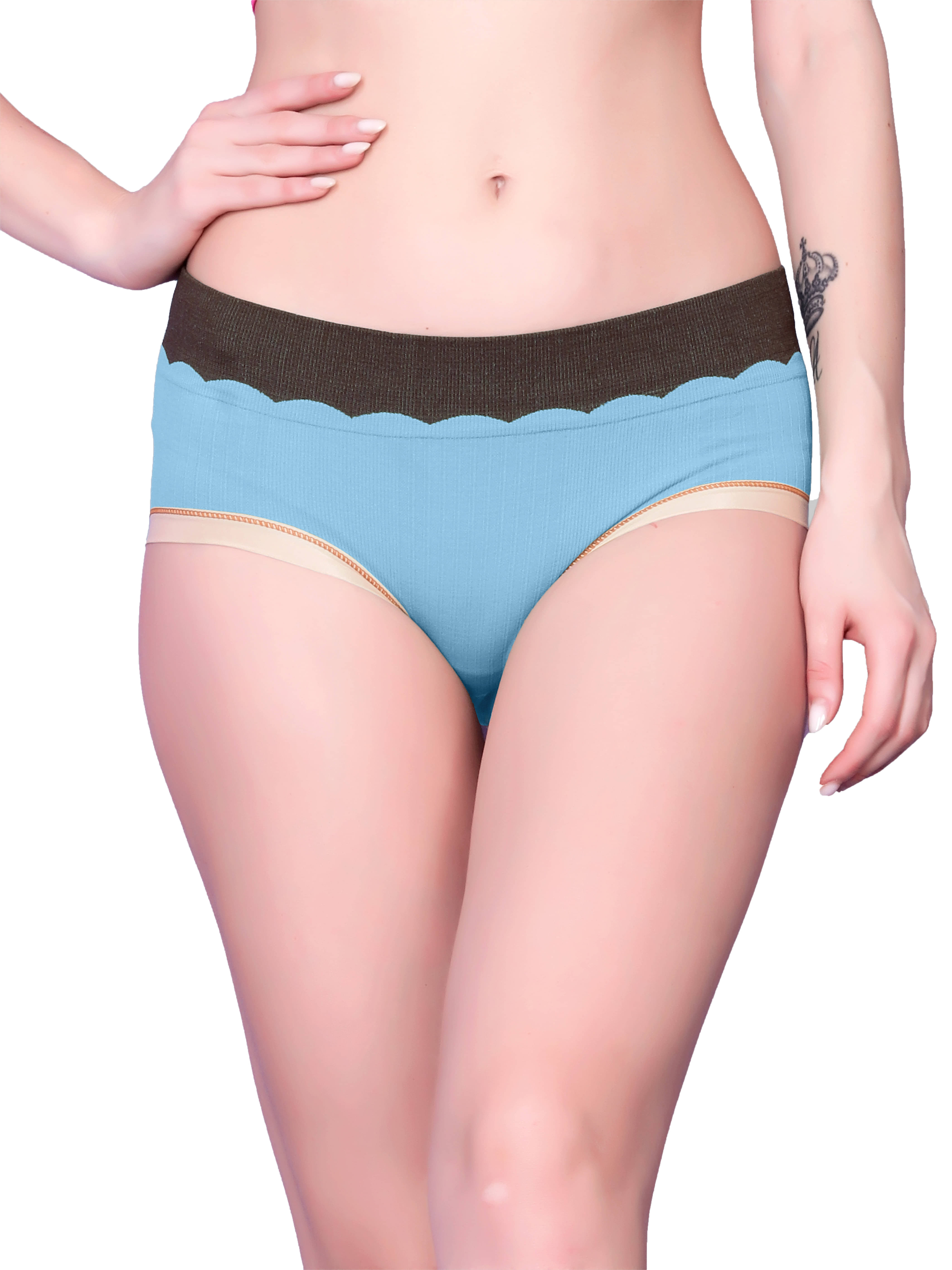 3Mads Pack of 1 Nylon Briefs For Women ( Blue ) 3Mads Pack of 1 Nylon Briefs For Women ( Blue )