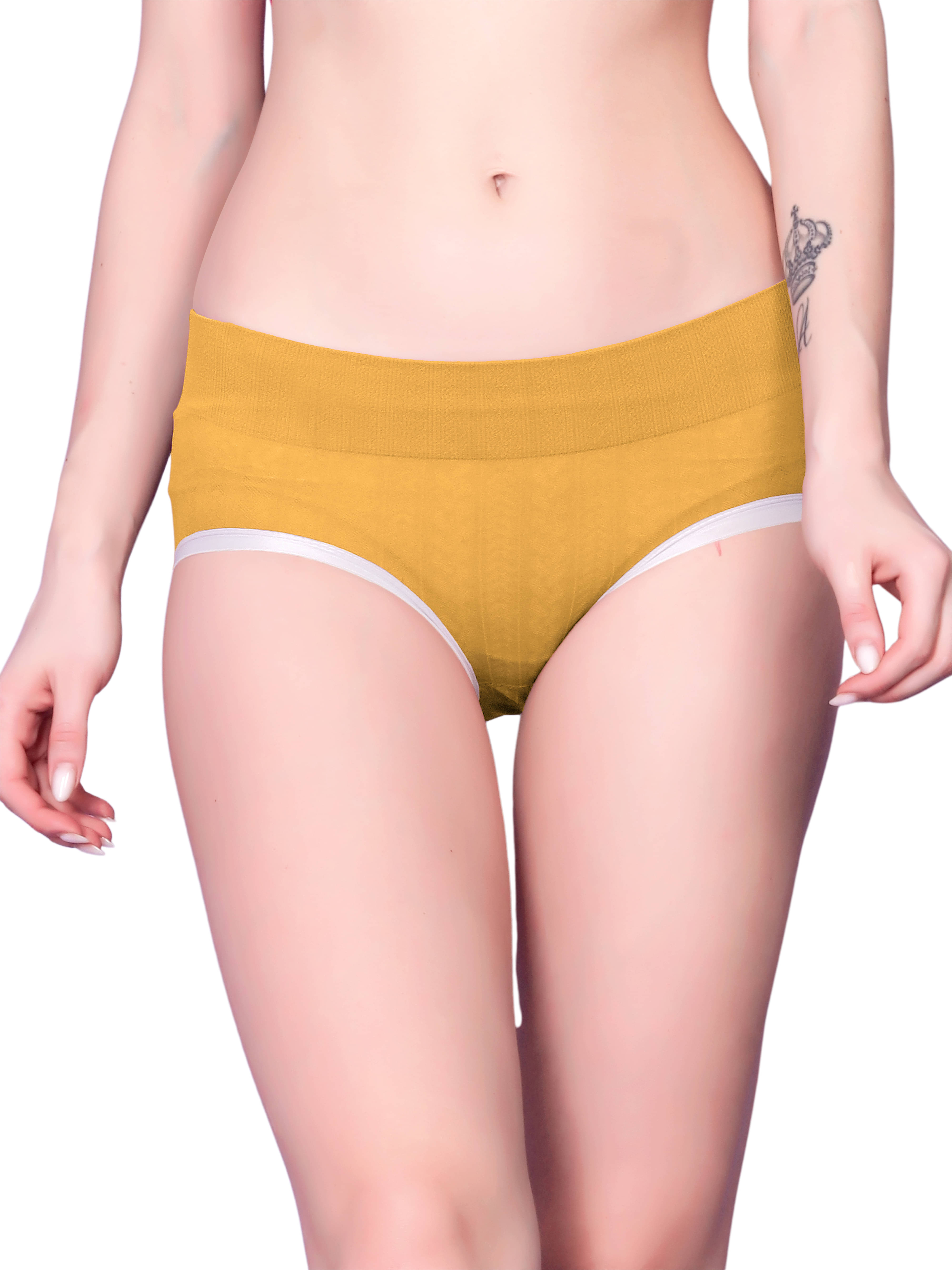 3Mads Pack of 1 Nylon Briefs For Women ( Yellow ) 3Mads Pack of 1 Nylon Briefs For Women ( Yellow )
