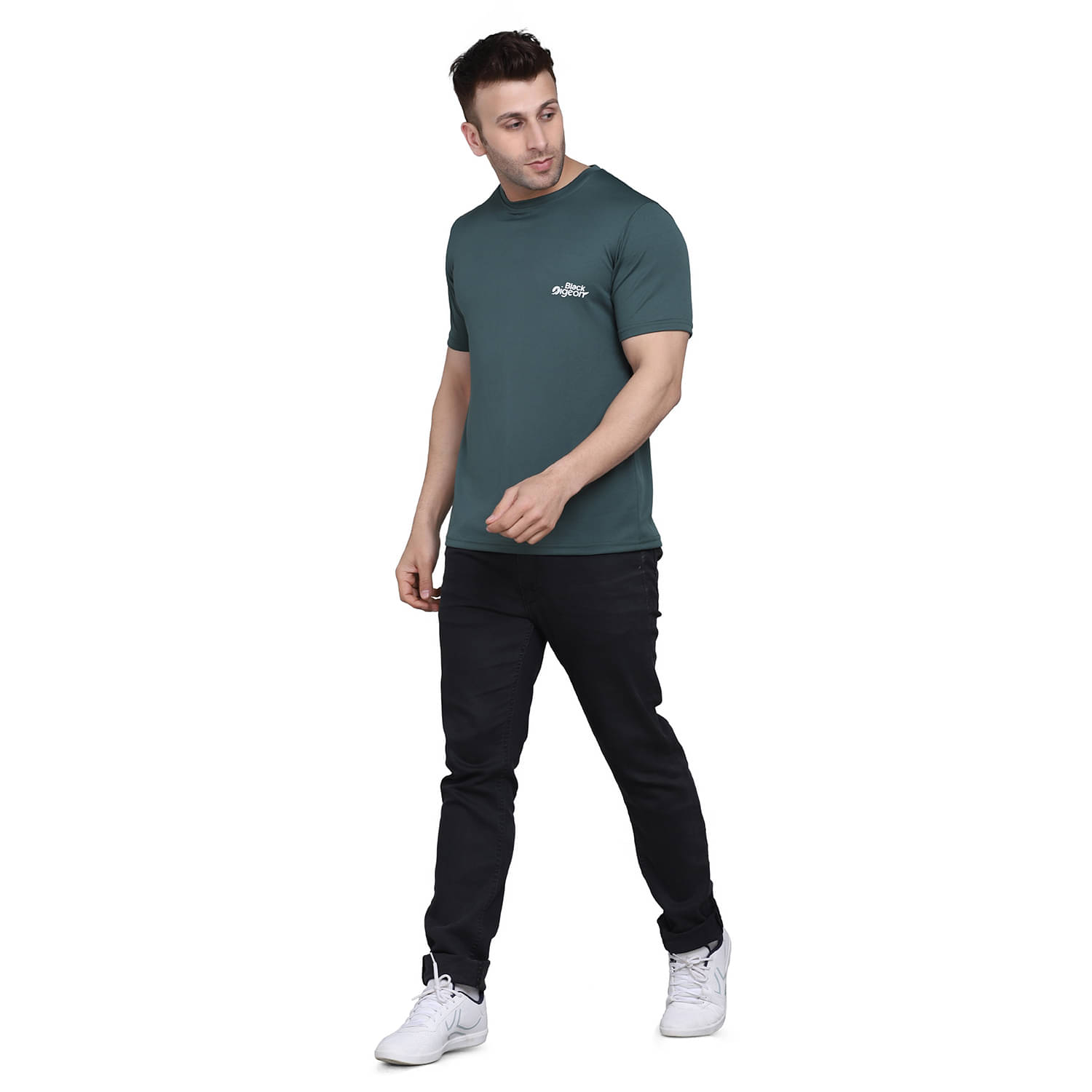 Black Pigeon Polyester Regular Fit Solid Half Sleeves Men's Round T-Shirt - Green ( Pack of 1 ) Black Pigeon Polyester Regular Fit Solid Half Sleeves Men's Round T-Shirt - Green ( Pack of 1 )