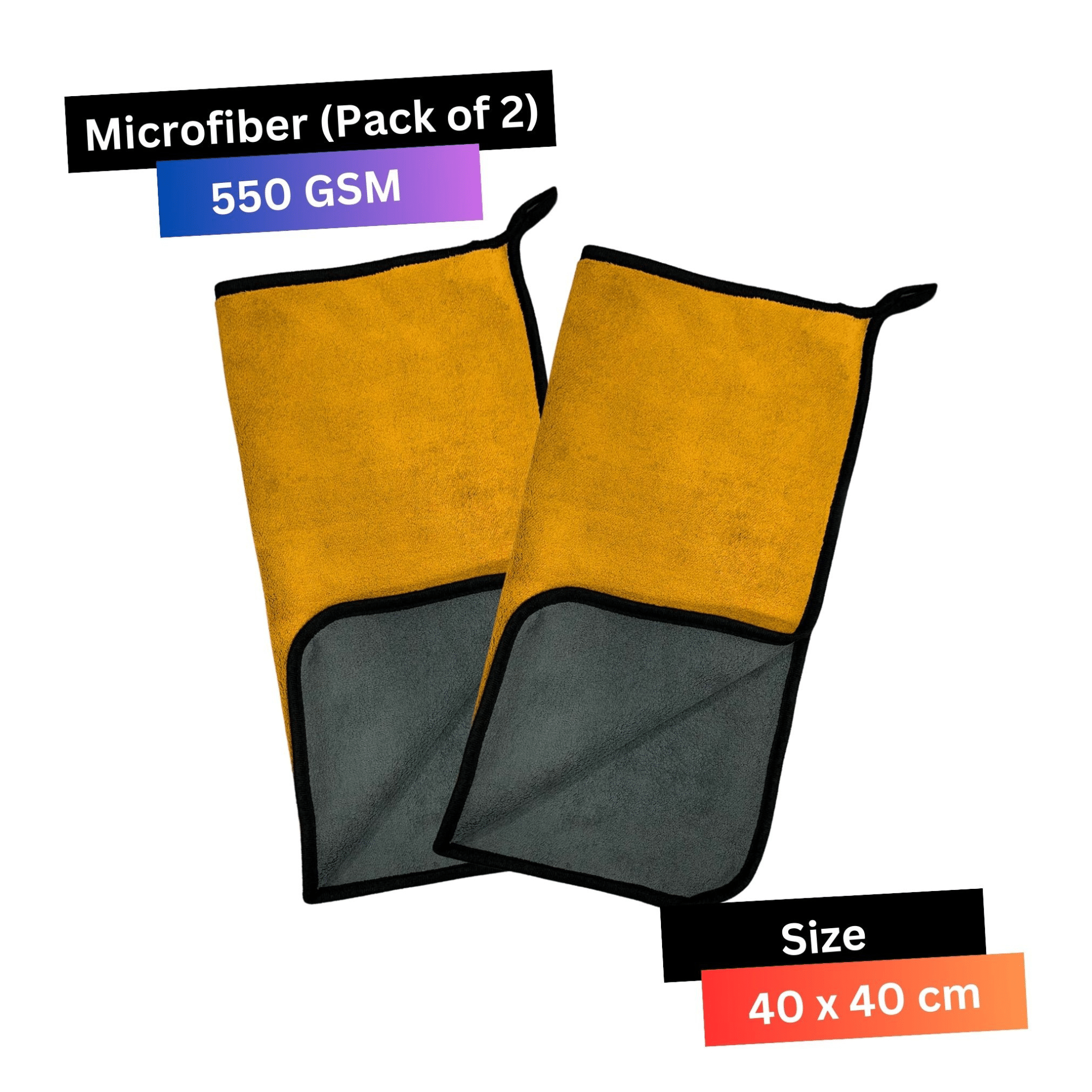     			CRYSATLFRESH Black 550 GSM Microfiber Cloth For Automobile ( Pack of 2 )