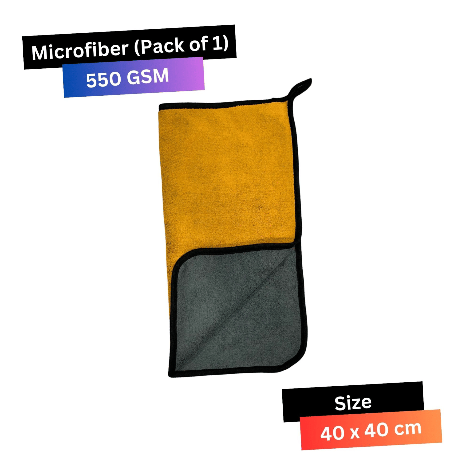 CRYSATLFRESH Black 550 GSM Microfiber Cloth For Automobile ( Pack of 1 ) CRYSATLFRESH Black 550 GSM Microfiber Cloth For Automobile ( Pack of 1 )