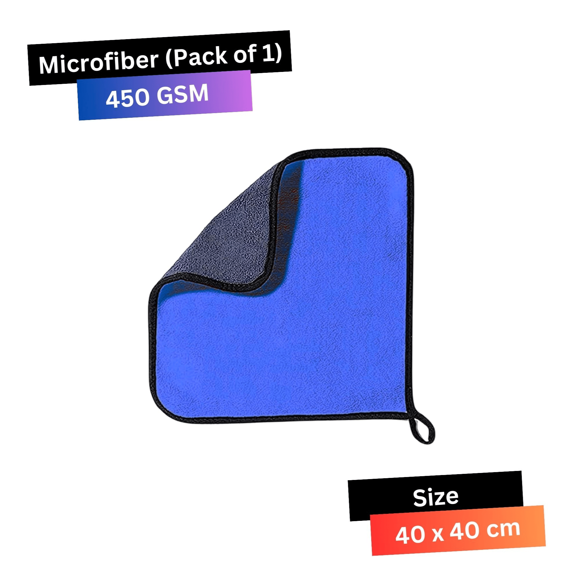     			CRYSATLFRESH Blue 450 GSM Microfiber Cloth For Automobile ( Pack of 1 )