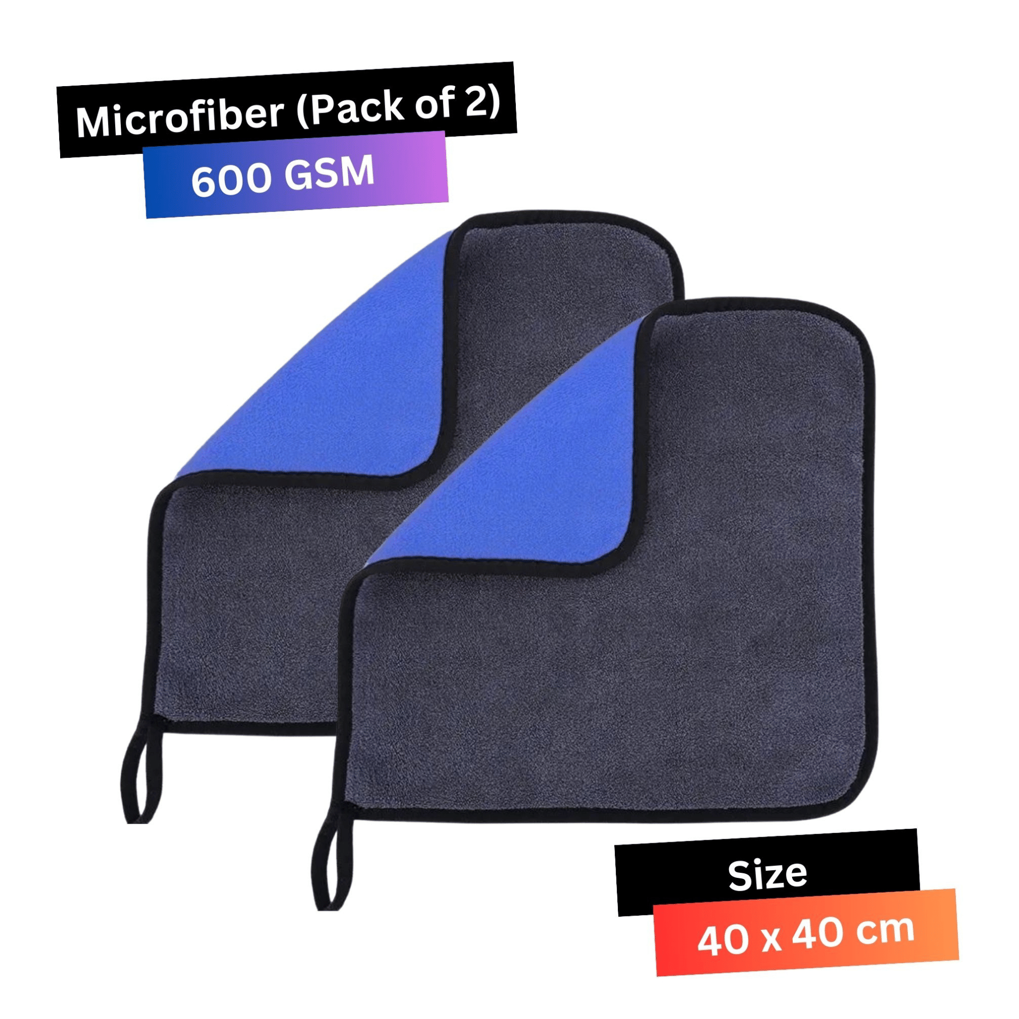 CRYSATLFRESH Blue 600 GSM Microfiber Cloth For Automobile ( Pack of 2 ) CRYSATLFRESH Blue 600 GSM Microfiber Cloth For Automobile ( Pack of 2 )