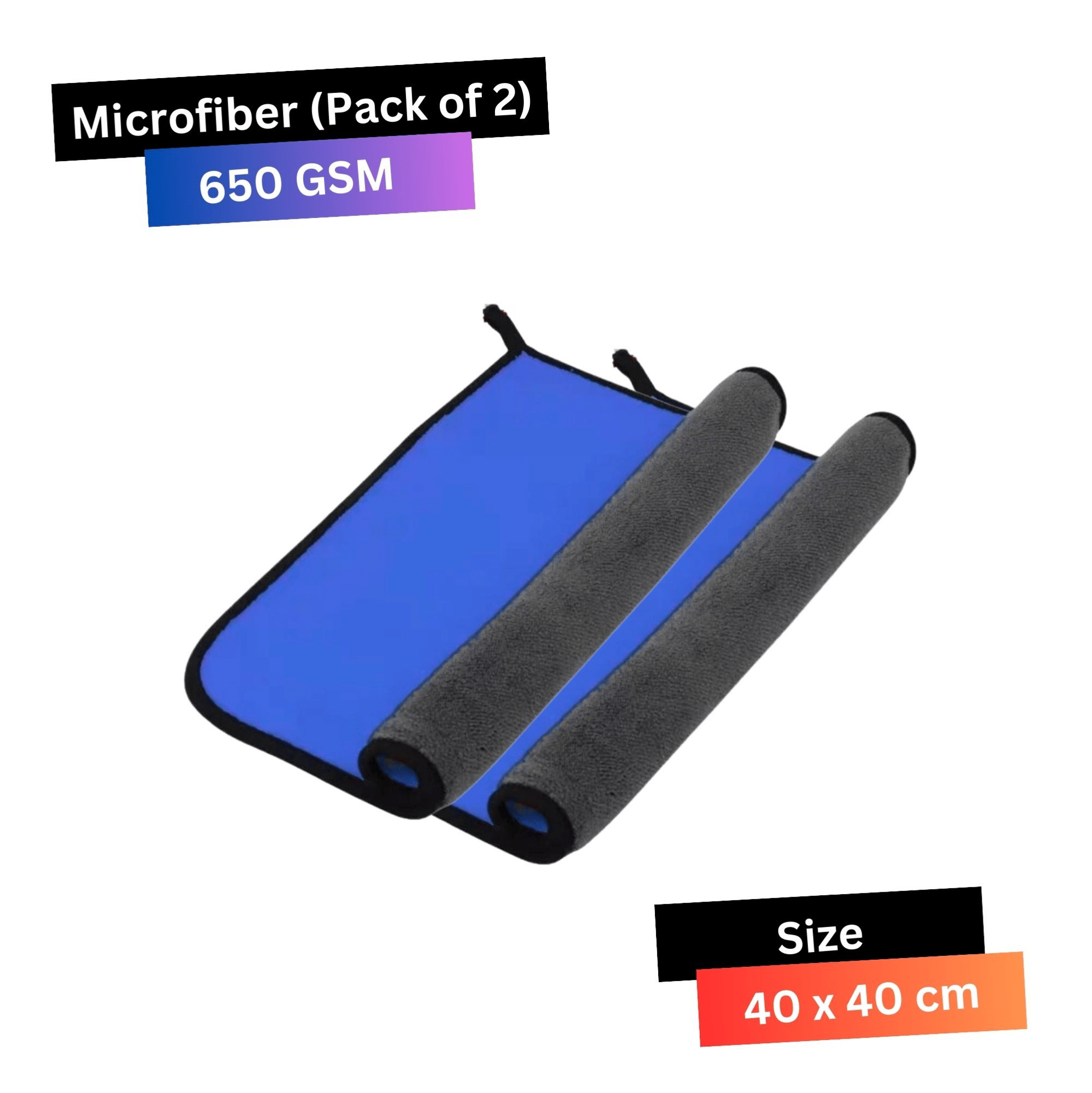 CRYSATLFRESH Blue 650 GSM Microfiber Cloth For Automobile ( Pack of 2 ) CRYSATLFRESH Blue 650 GSM Microfiber Cloth For Automobile ( Pack of 2 )