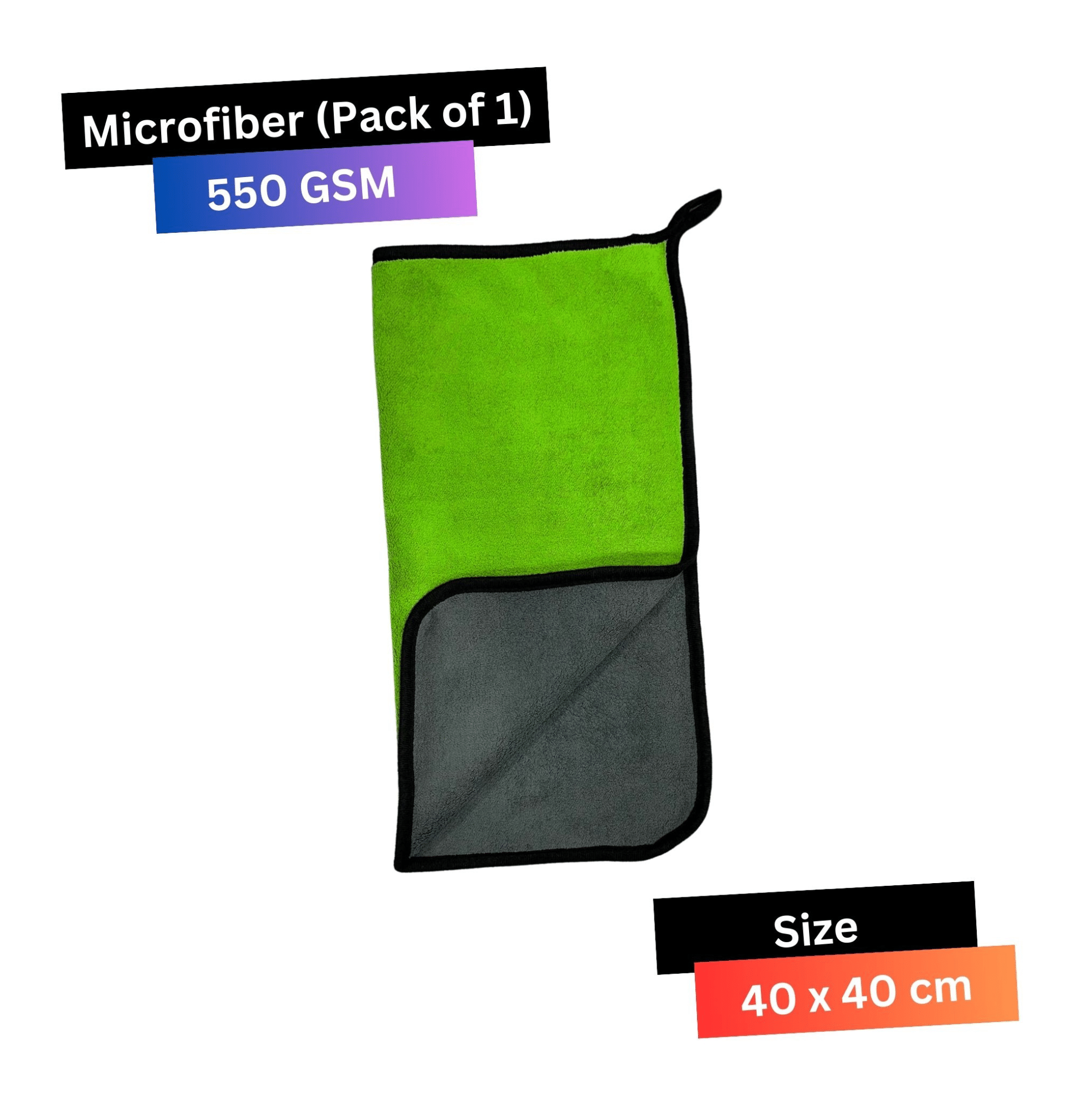 CRYSATLFRESH Green 550 GSM Microfiber Cloth For Automobile ( Pack of 1 ) CRYSATLFRESH Green 550 GSM Microfiber Cloth For Automobile ( Pack of 1 )