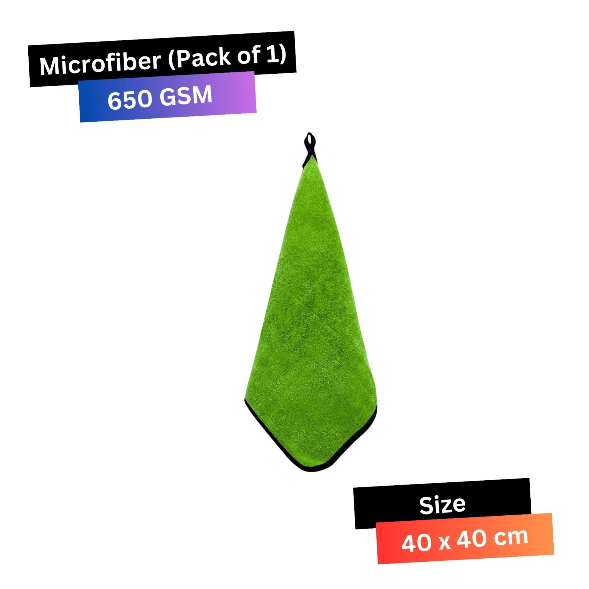 CRYSATLFRESH Green 650 GSM Microfiber Cloth For Automobile ( Pack of 1 ) CRYSATLFRESH Green 650 GSM Microfiber Cloth For Automobile ( Pack of 1 )