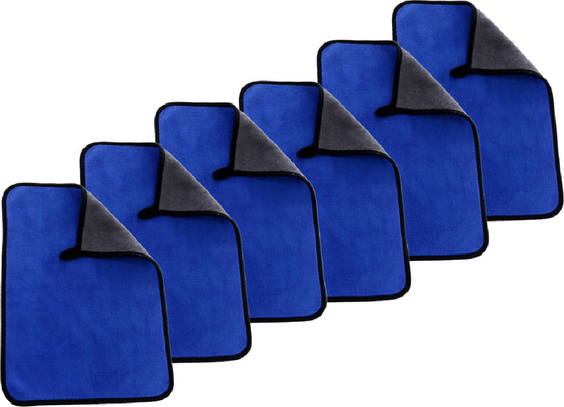     			Caronix Blue 600 GSM Microfiber Cloth For Automobile ( Pack of 6 )